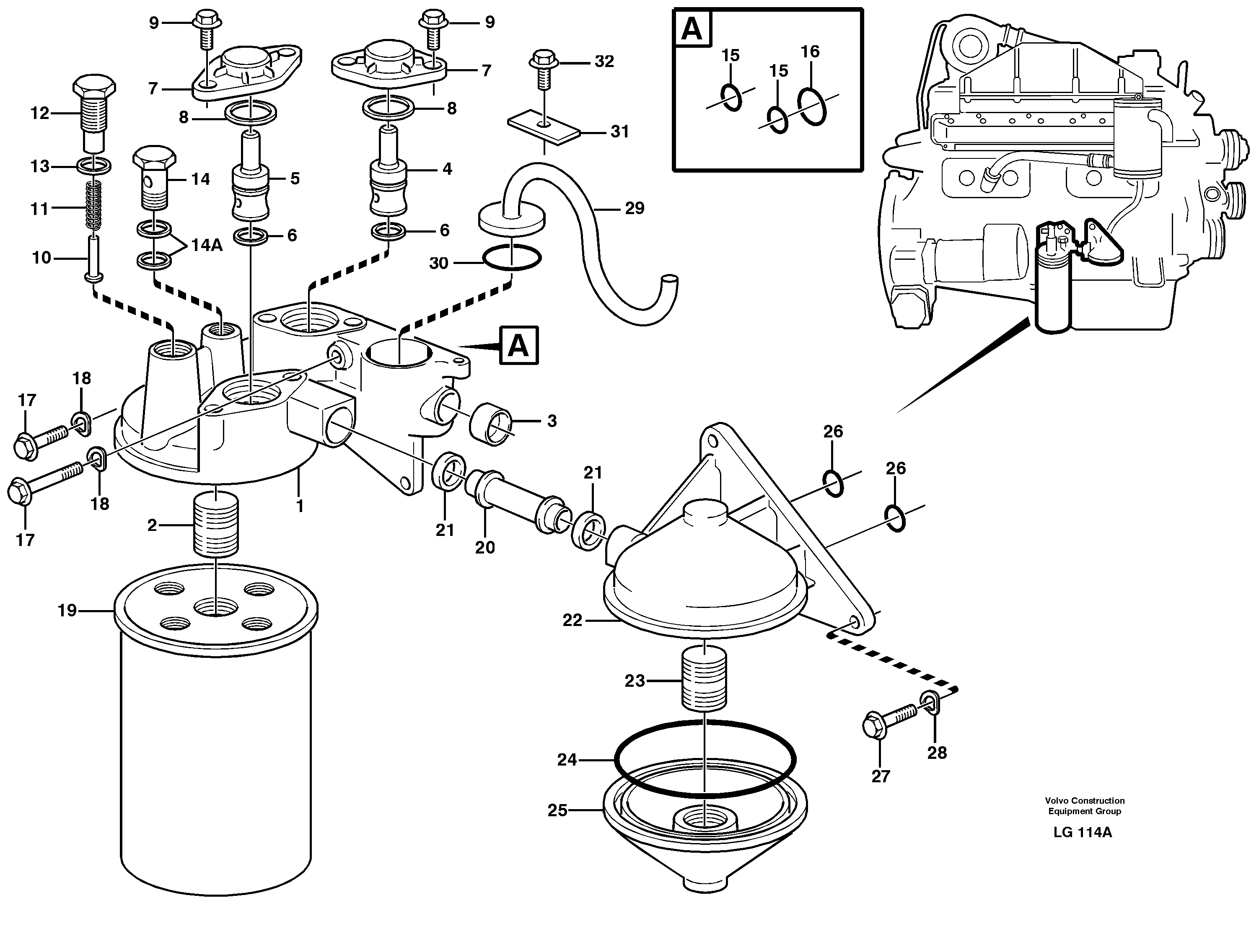 Схема запчастей Volvo EC200 - 53671 Фильтр масляный EC200 SER NO 2760-