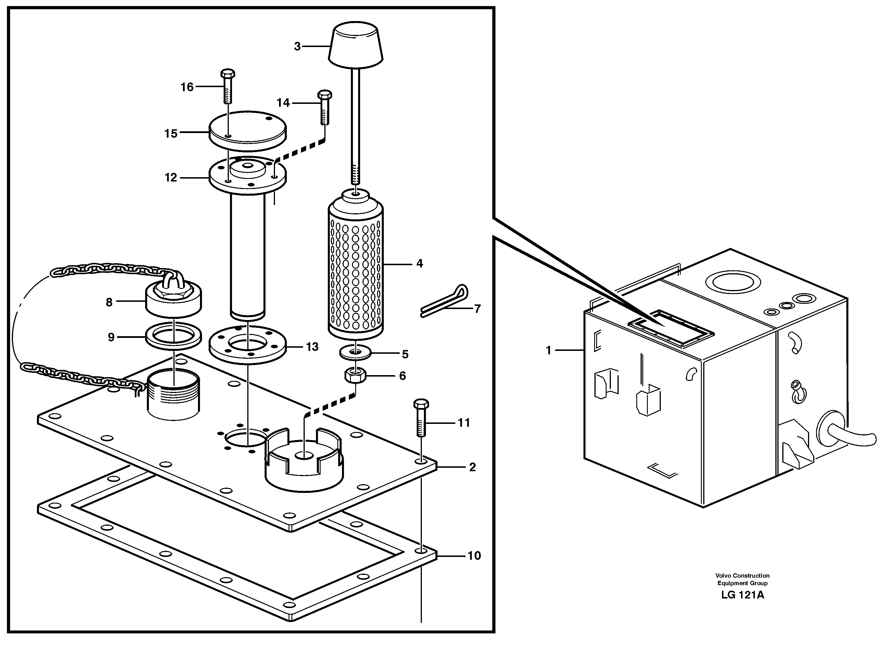 Схема запчастей Volvo EC200 - 31011 Топливный бак (бензобак) EC200 SER NO 2760-