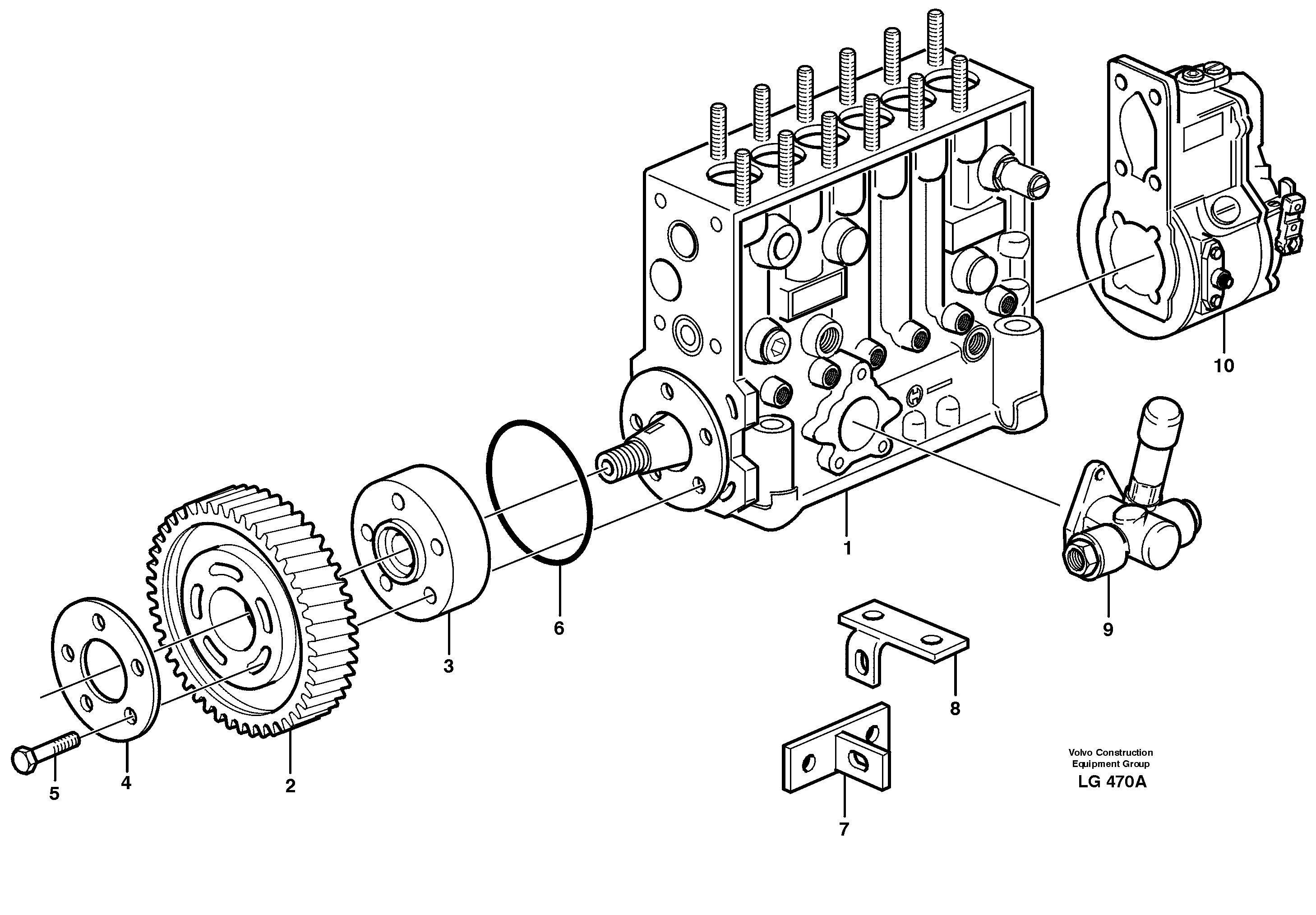 Схема запчастей Volvo EC200 - 37094 Injection pump with drive EC200 SER NO 2760-
