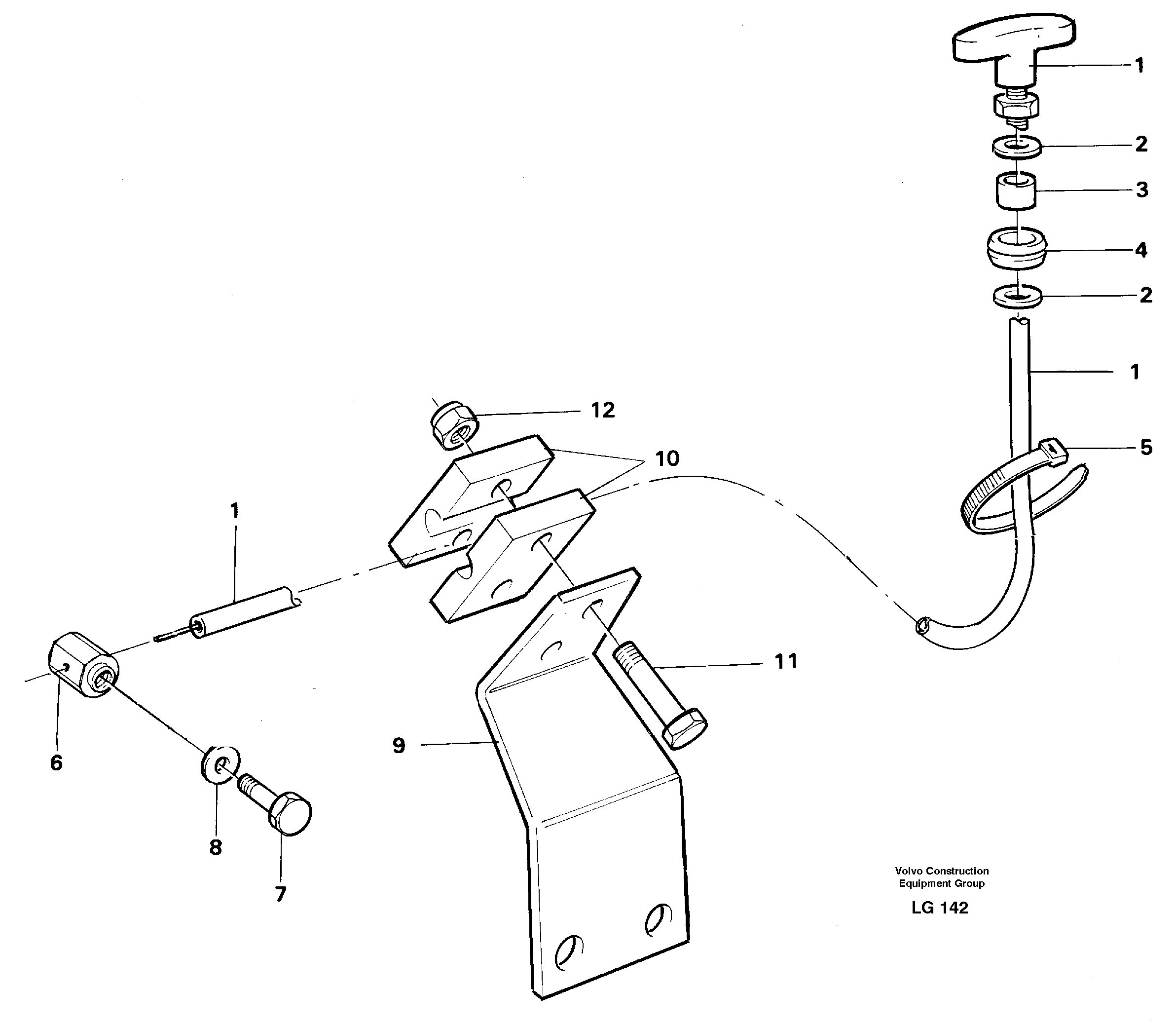 Схема запчастей Volvo EC200 - 38707 Stop control EC200 SER NO 2760-