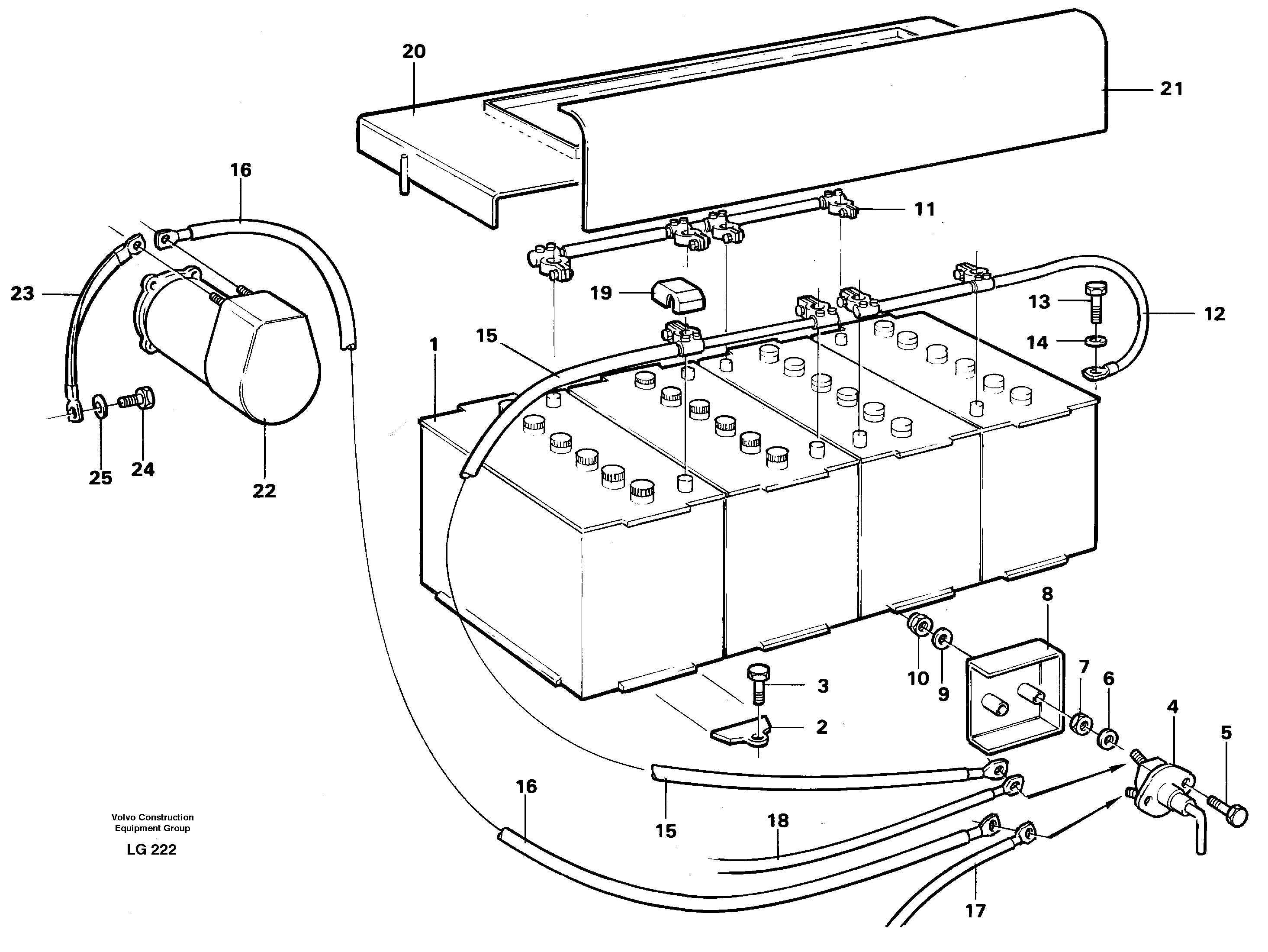 Схема запчастей Volvo EC200 - 38709 Battery, assembly EC200 SER NO 2760-