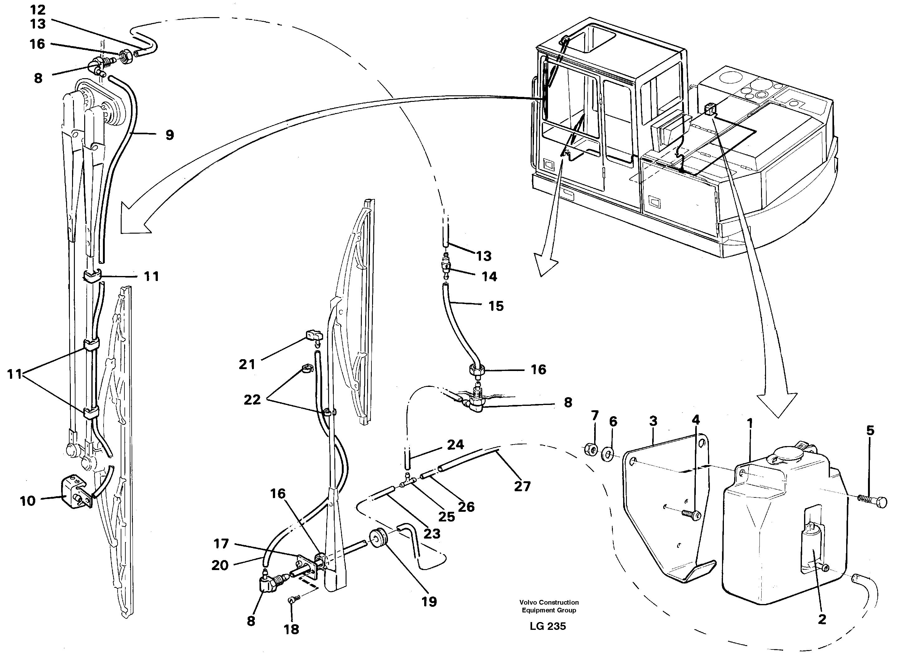 Схема запчастей Volvo EC200 - 47804 Шайба лобового стекла (ветрового) EC200 SER NO 2760-