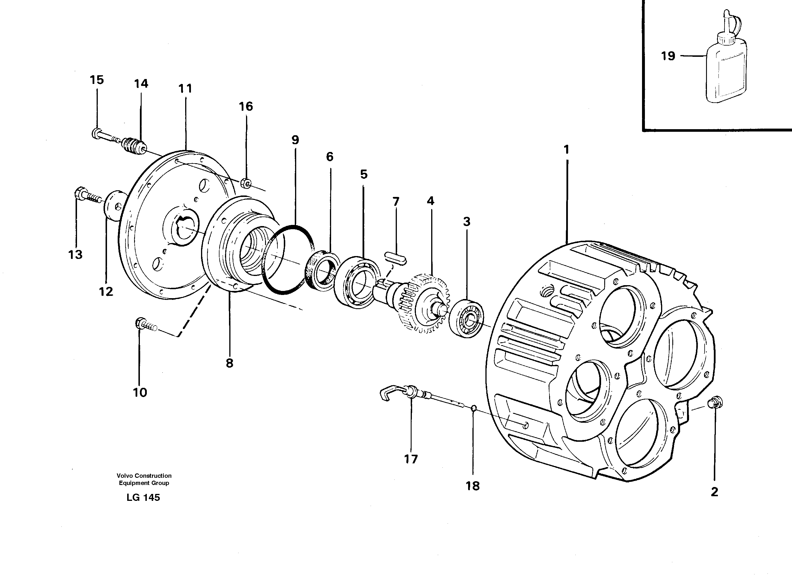 Схема запчастей Volvo EC200 - 18585 Pump gear box EC200 SER NO 2760-