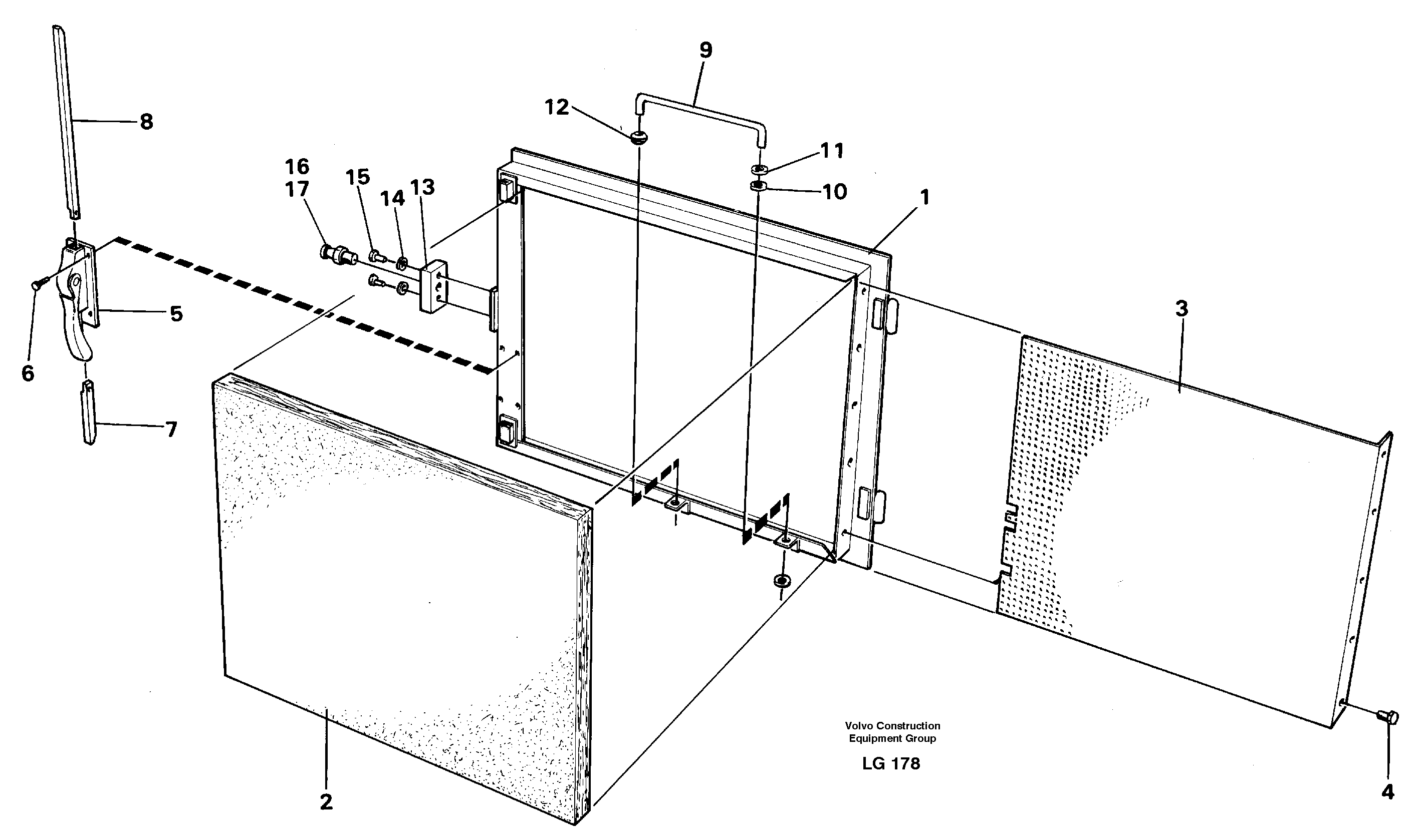 Схема запчастей Volvo EC200 - 40476 Door, engine, left EC200 SER NO 2760-