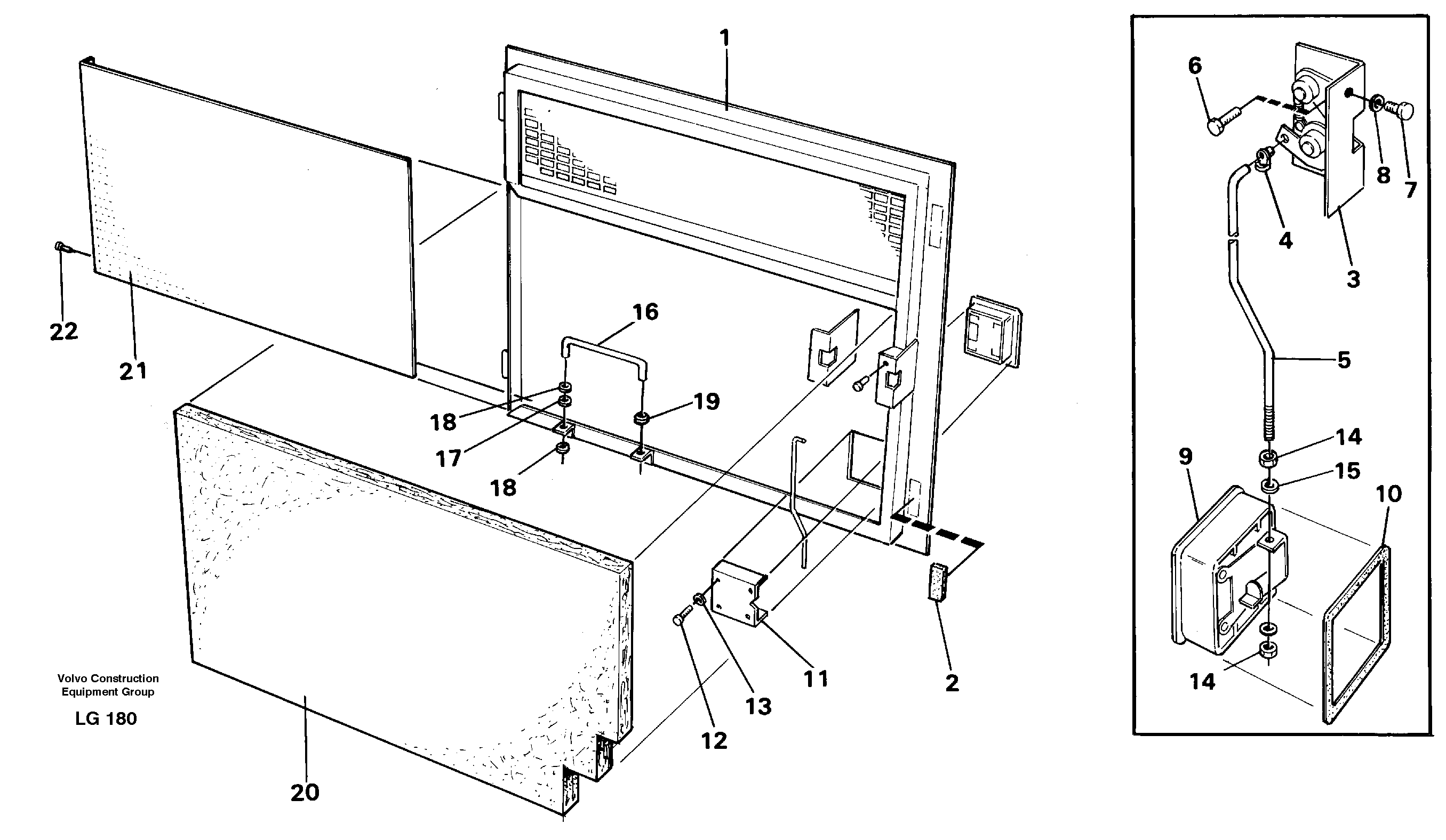 Схема запчастей Volvo EC200 - 67008 Door, tank pumps EC200 SER NO 2760-