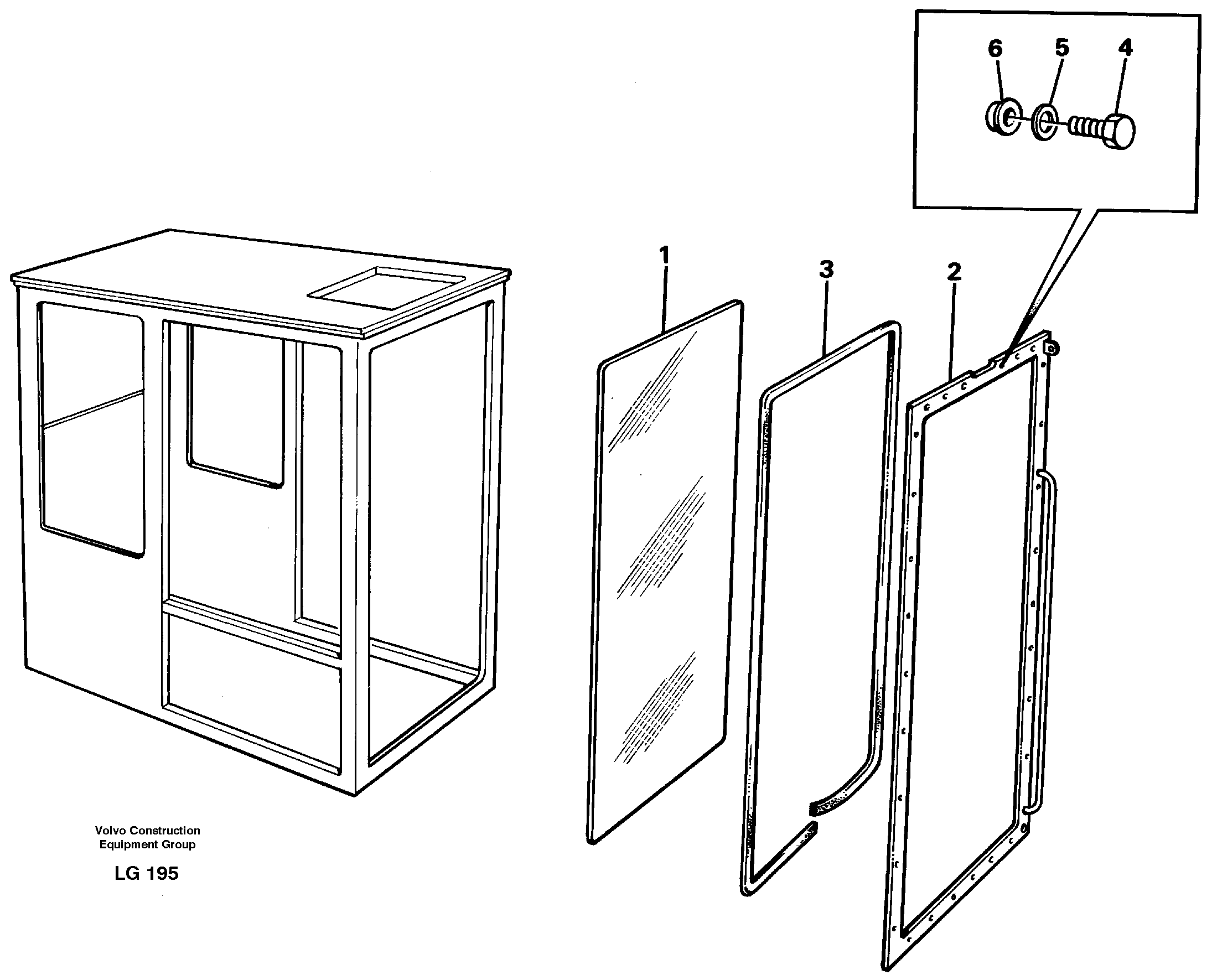Схема запчастей Volvo EC200 - 41076 Entire unbreak.windscr EC200 SER NO 2760-