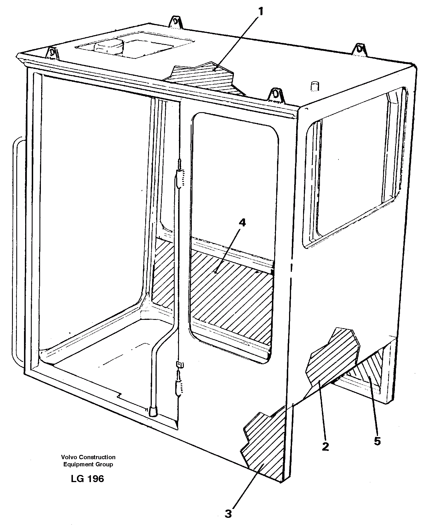 Схема запчастей Volvo EC200 - 61800 Cabin coating EC200 SER NO 2760-