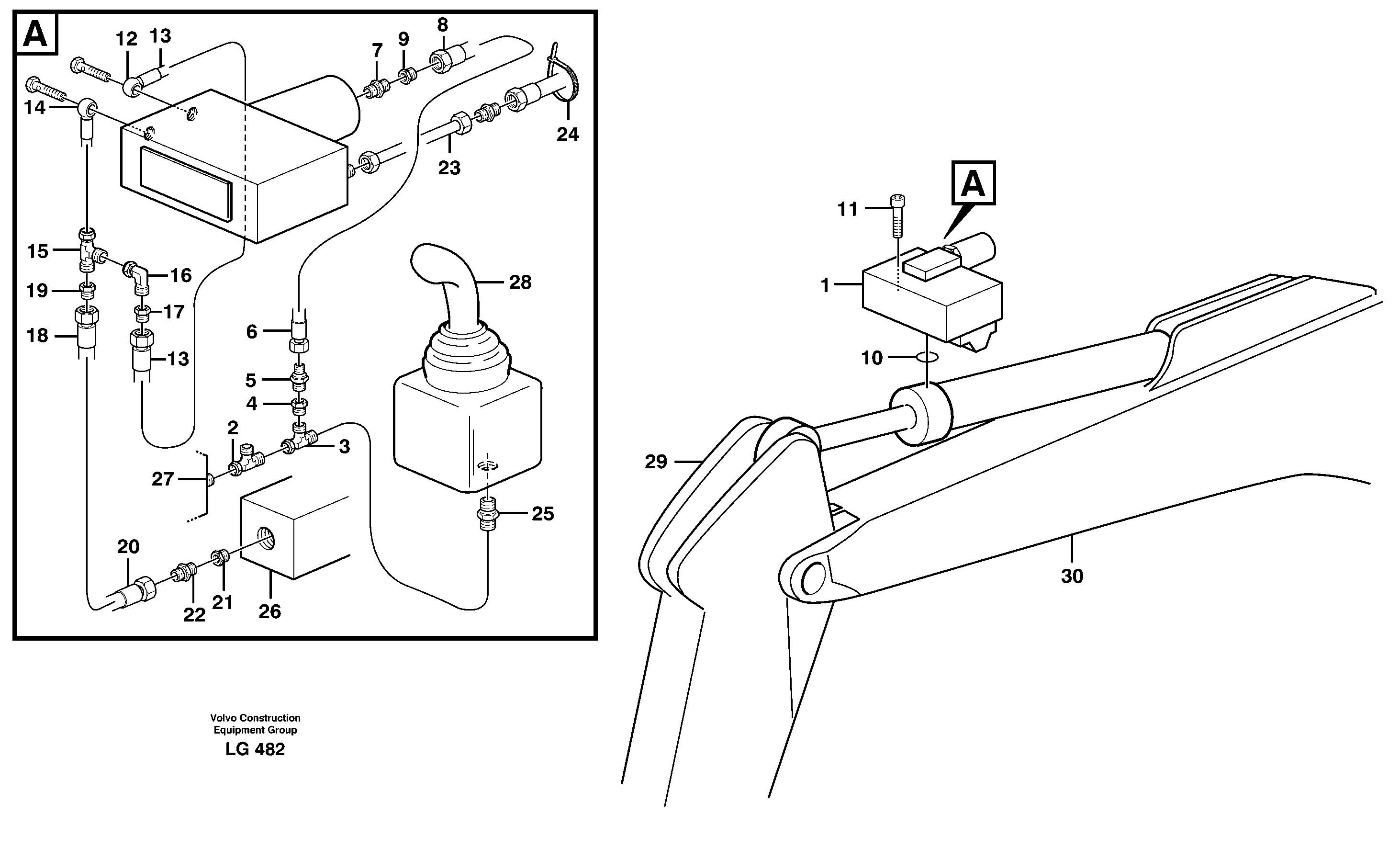 Схема запчастей Volvo EC200 - 62504 Hydraulic system, line brk valve,dipper arm EC200 SER NO 2760-