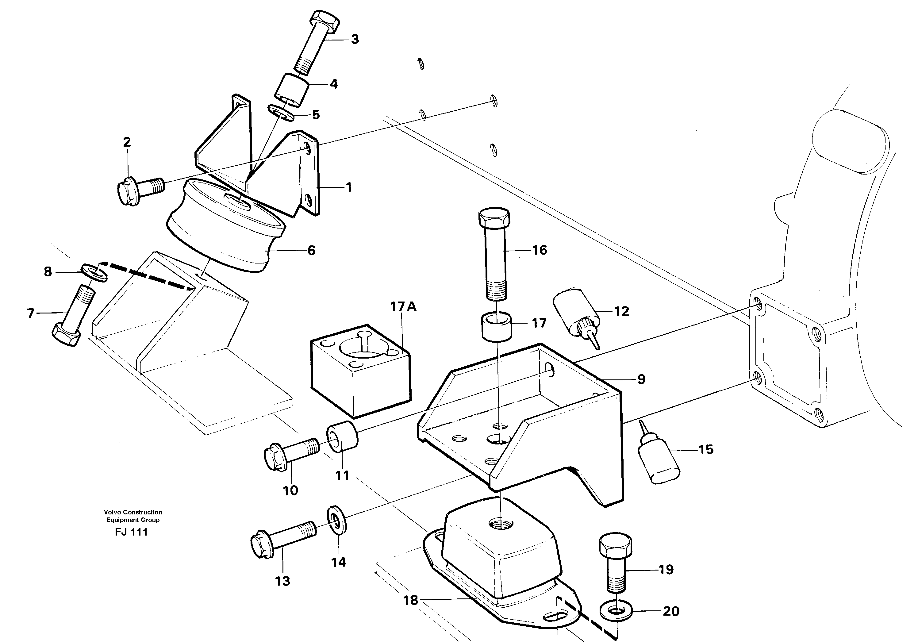 Схема запчастей Volvo EC200 - 42639 Установка двигателя EC200 ?KERMAN ?KERMAN EC200