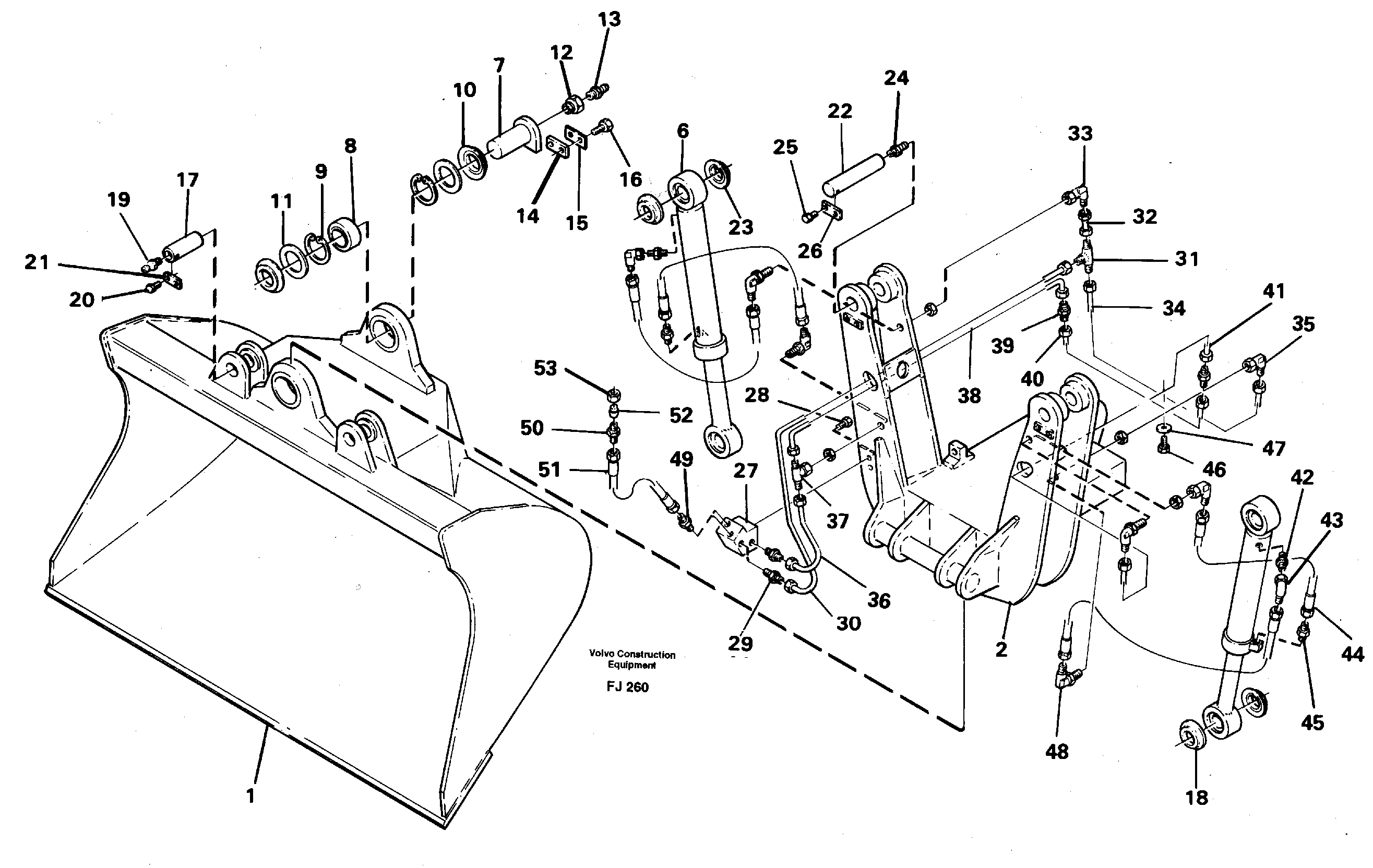Схема запчастей Volvo EC200 - 44017 Articulated slope buckets EC200 ?KERMAN ?KERMAN EC200