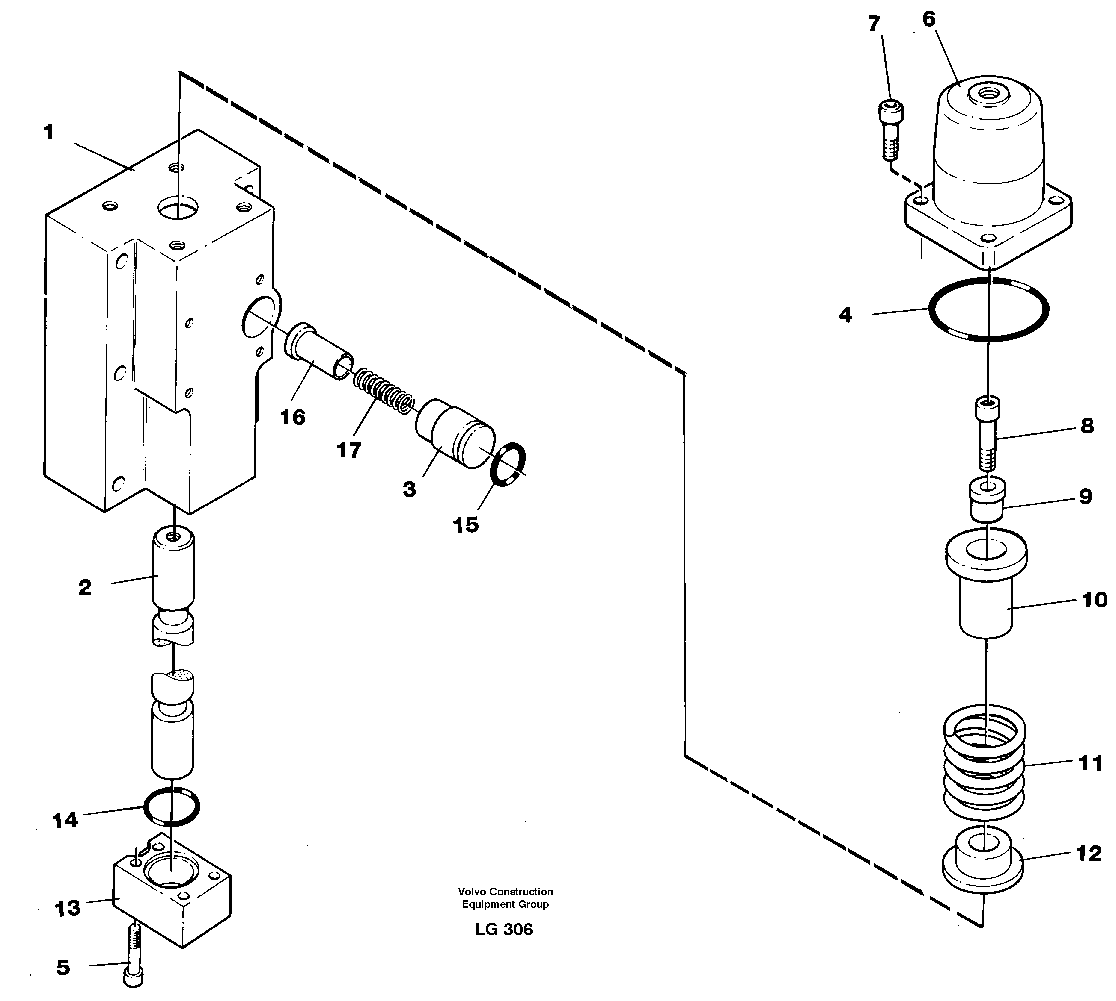 Схема запчастей Volvo EC200 - 105990 Four-way valve, bucket primary EC200 SER NO 2760-