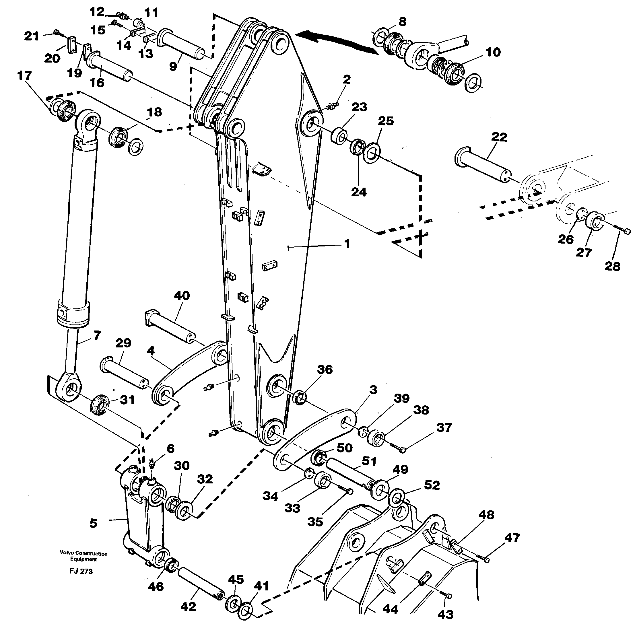 Схема запчастей Volvo EC200 - 43611 Backhoe dipper arm 2.8m EC200 ?KERMAN ?KERMAN EC200
