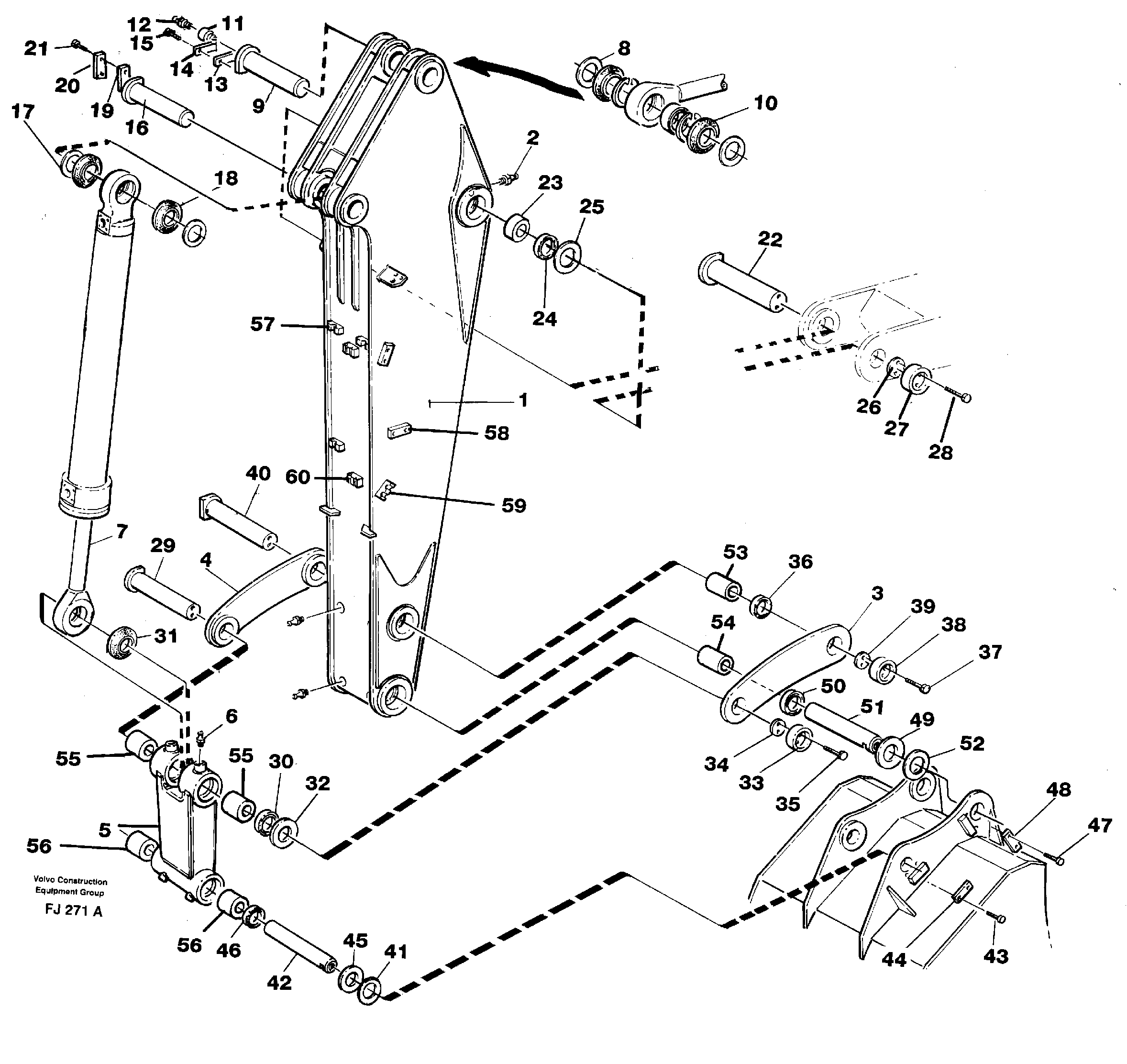 Схема запчастей Volvo EC200 - 50148 Backhoe dipper arm 2.0m EC200 ?KERMAN ?KERMAN EC200