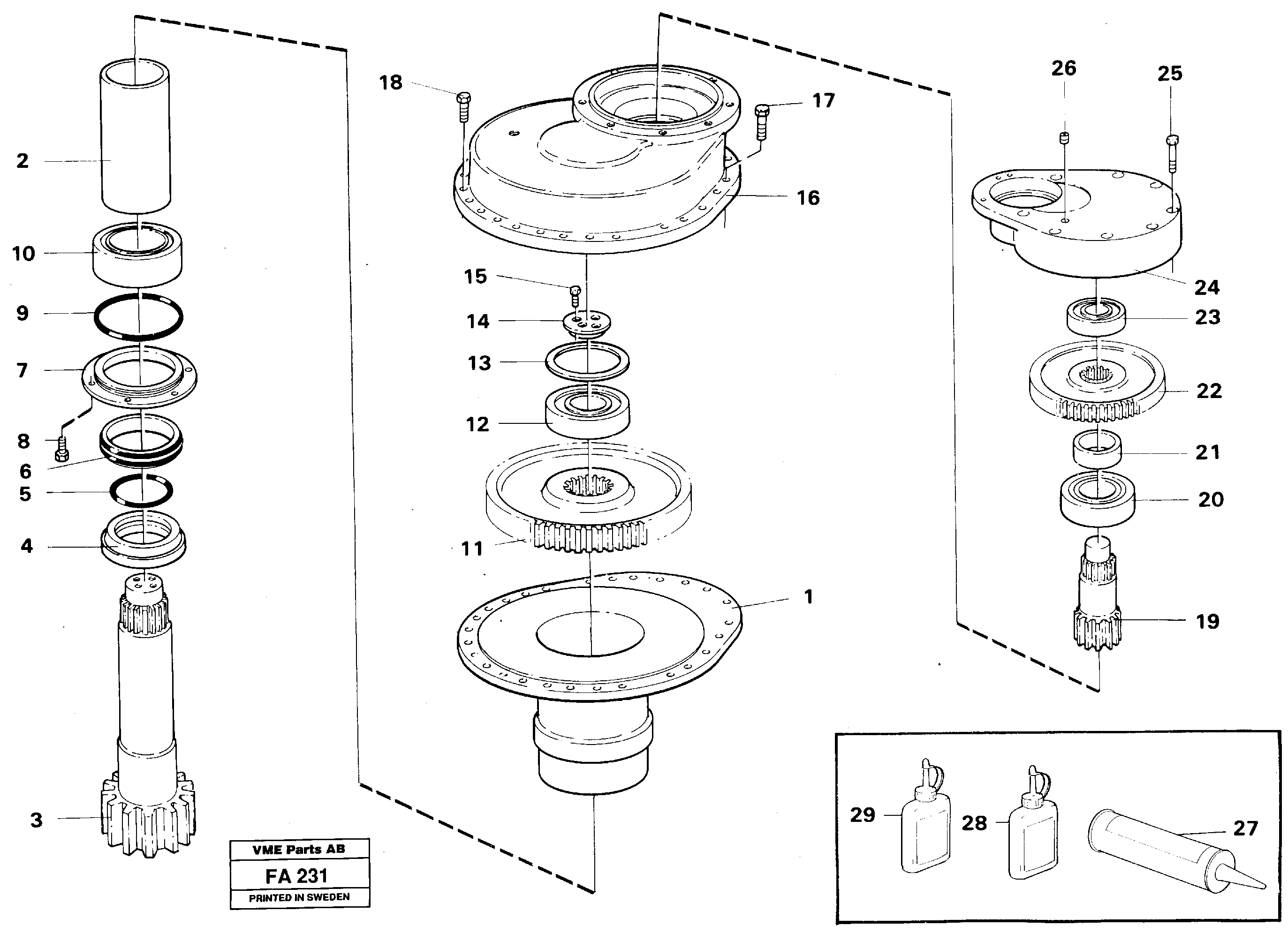 Схема запчастей Volvo EC230B - 6867 Swing gearbox EC230B ?KERMAN ?KERMAN EC230B