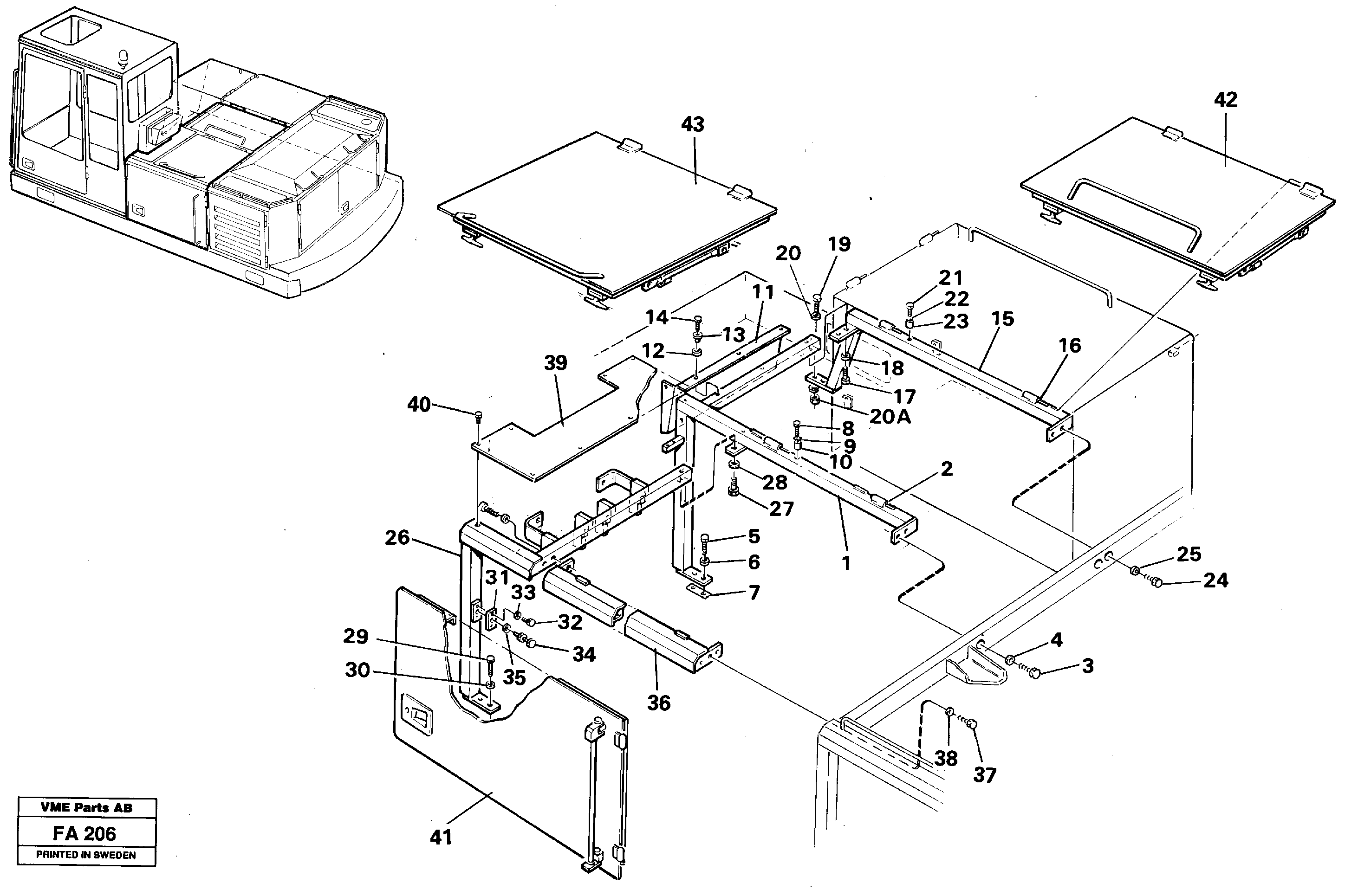 Схема запчастей Volvo EC230B - 30577 Крышка двигателя центральная EC230B ?KERMAN ?KERMAN EC230B