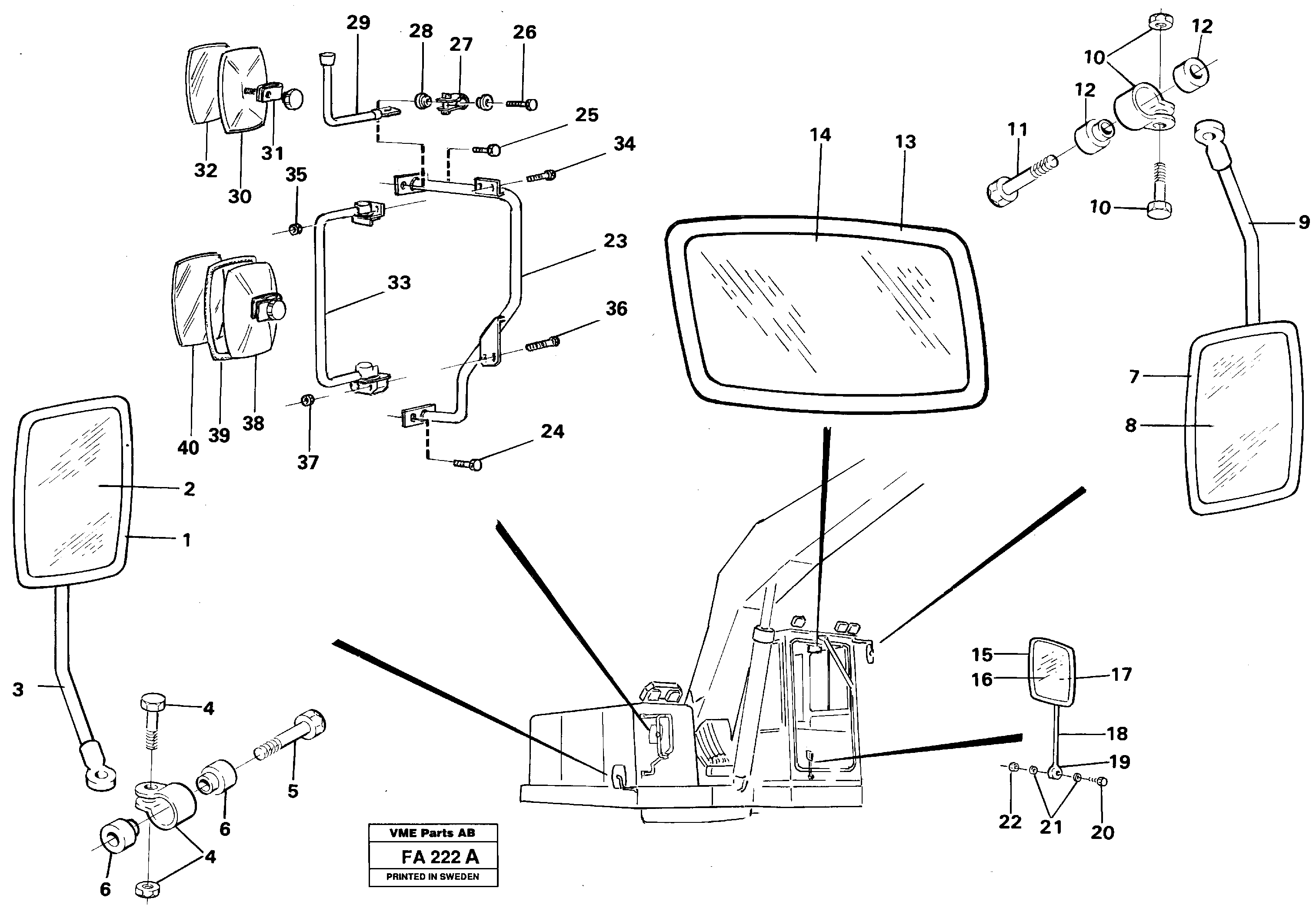 Схема запчастей Volvo EC230B - 27026 Rear view mirror EC230B ?KERMAN ?KERMAN EC230B