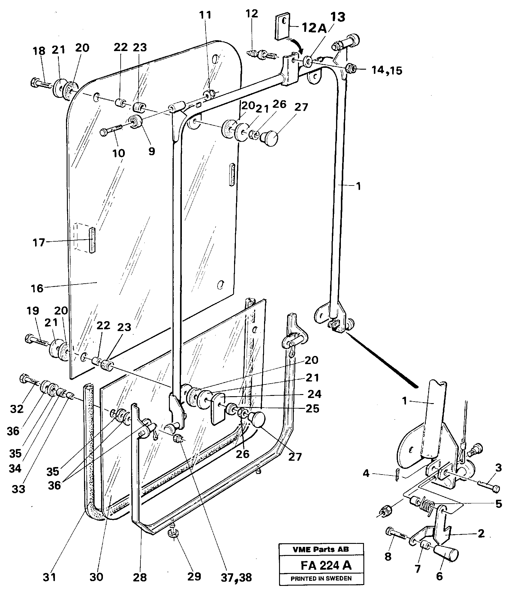 Схема запчастей Volvo EC230B - 21961 Front window EC230B ?KERMAN ?KERMAN EC230B
