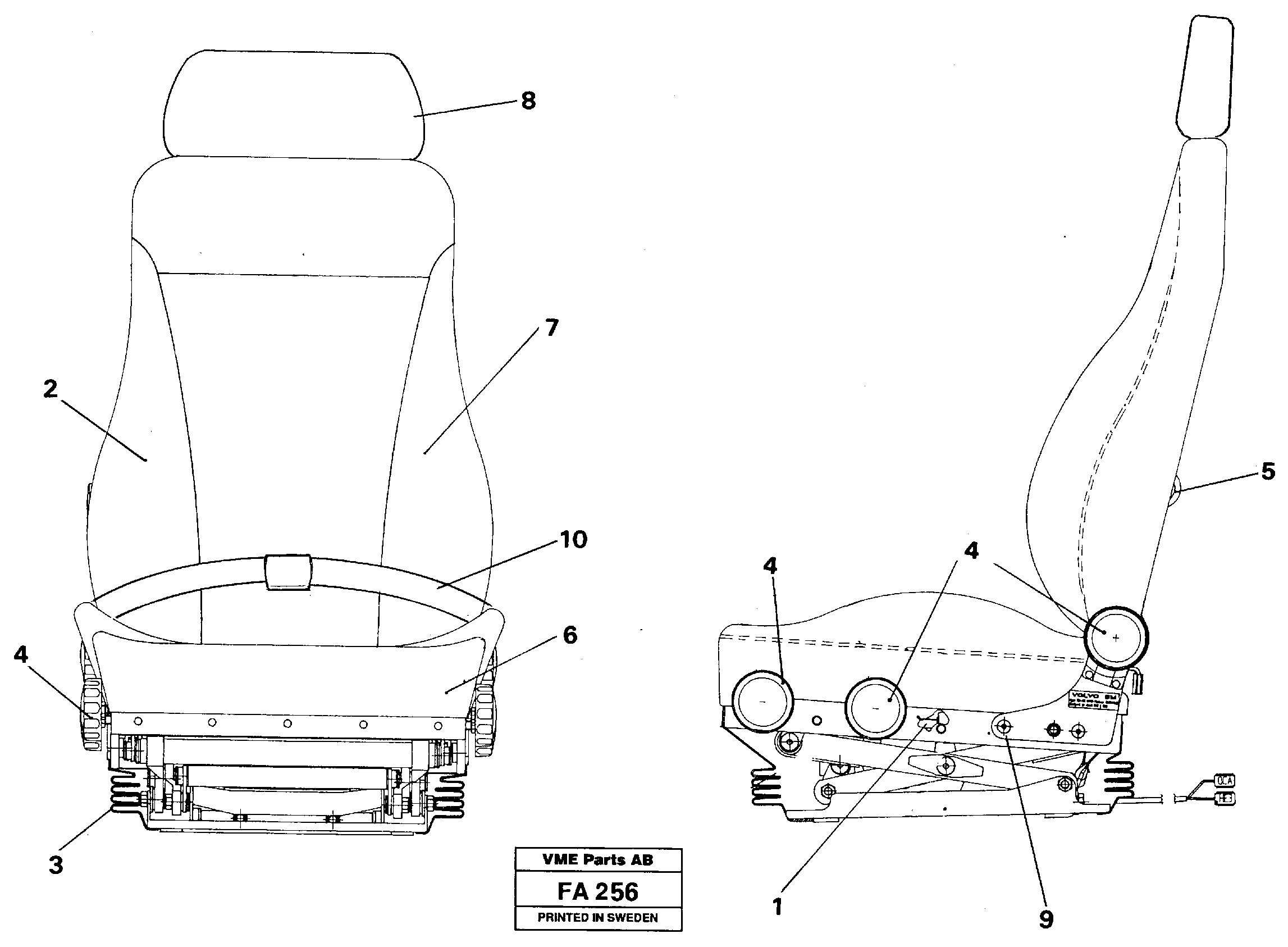 Схема запчастей Volvo EC230B - 21965 Operators seat Be-ge EC230B ?KERMAN ?KERMAN EC230B