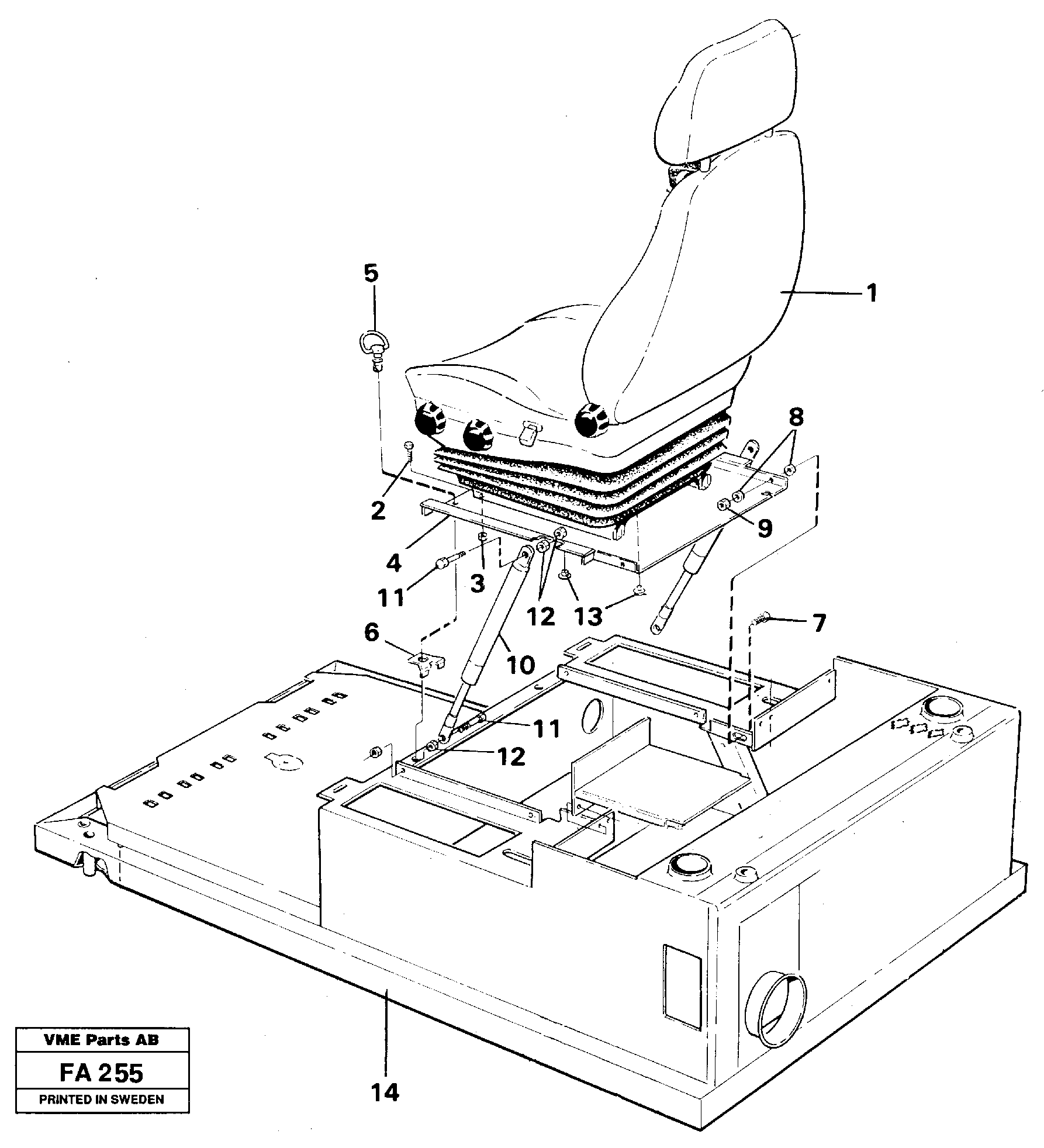 Схема запчастей Volvo EC230B - 27042 Drivers seat with fitting part EC230B ?KERMAN ?KERMAN EC230B
