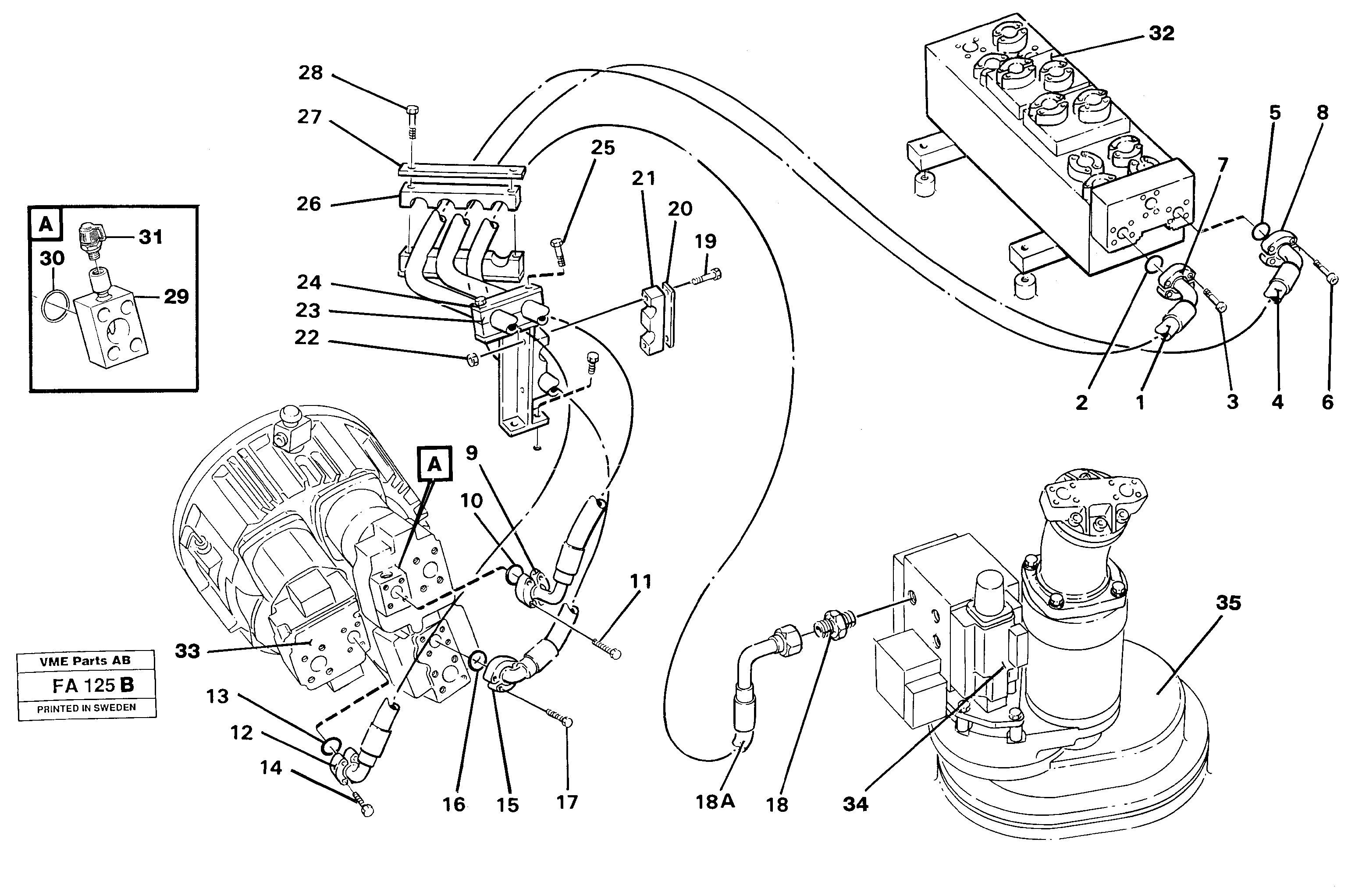 Схема запчастей Volvo EC230B - 100634 Hydraulic system, feeding lines EC230B ?KERMAN ?KERMAN EC230B