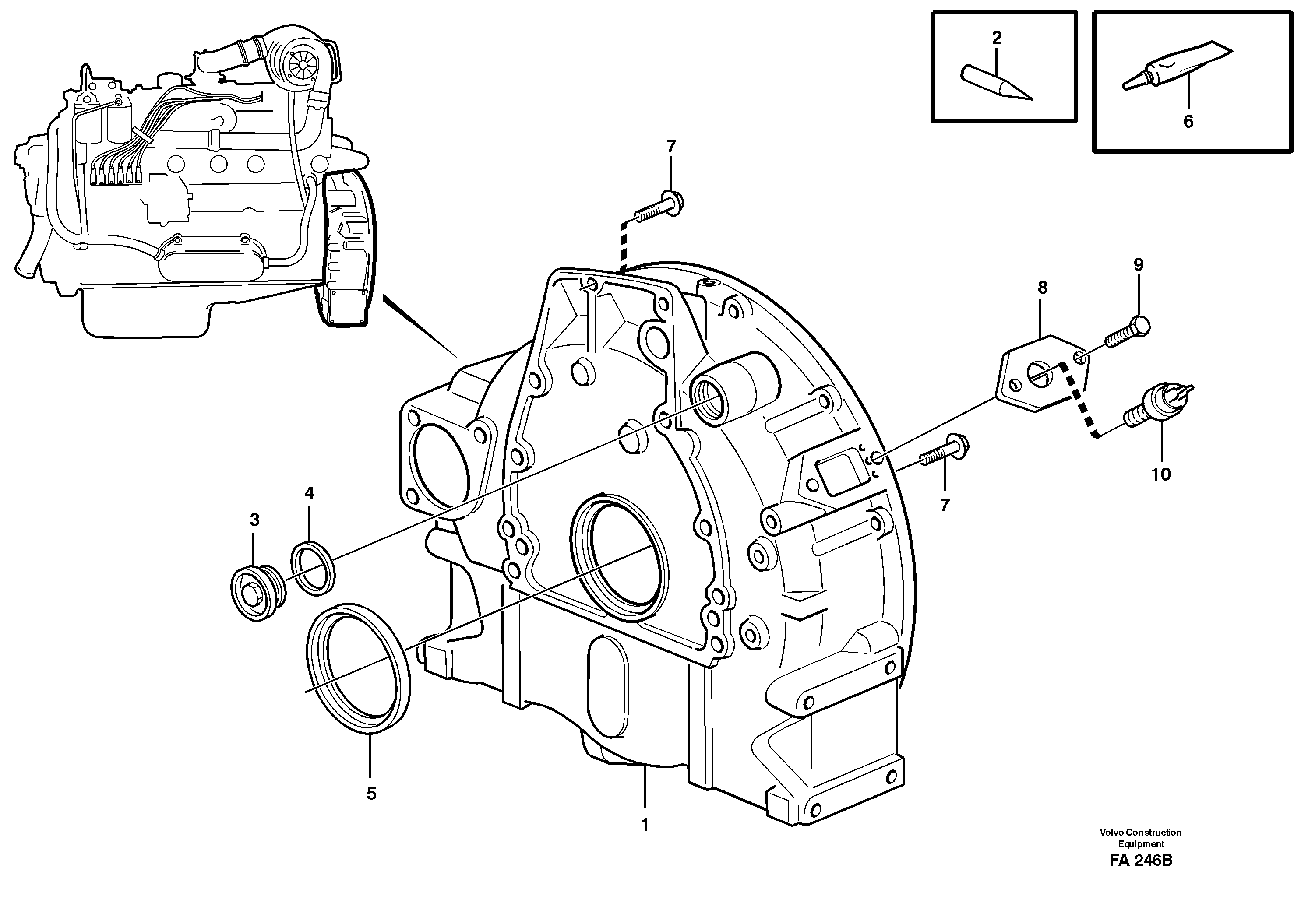 Схема запчастей Volvo EC230B - 12299 Картер маховика EC230B ?KERMAN ?KERMAN EC230B