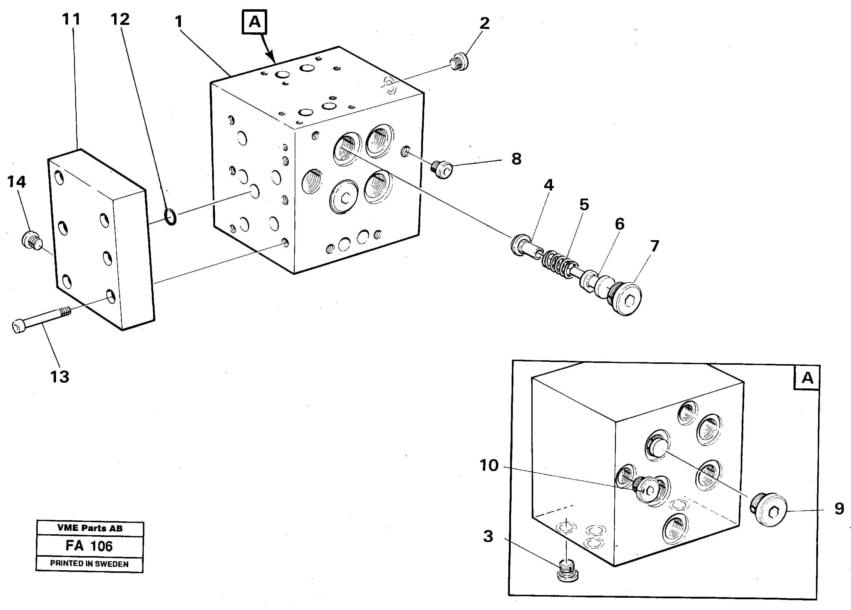 Схема запчастей Volvo EC230B - 6711 Slew valve block EC230B ?KERMAN ?KERMAN EC230B