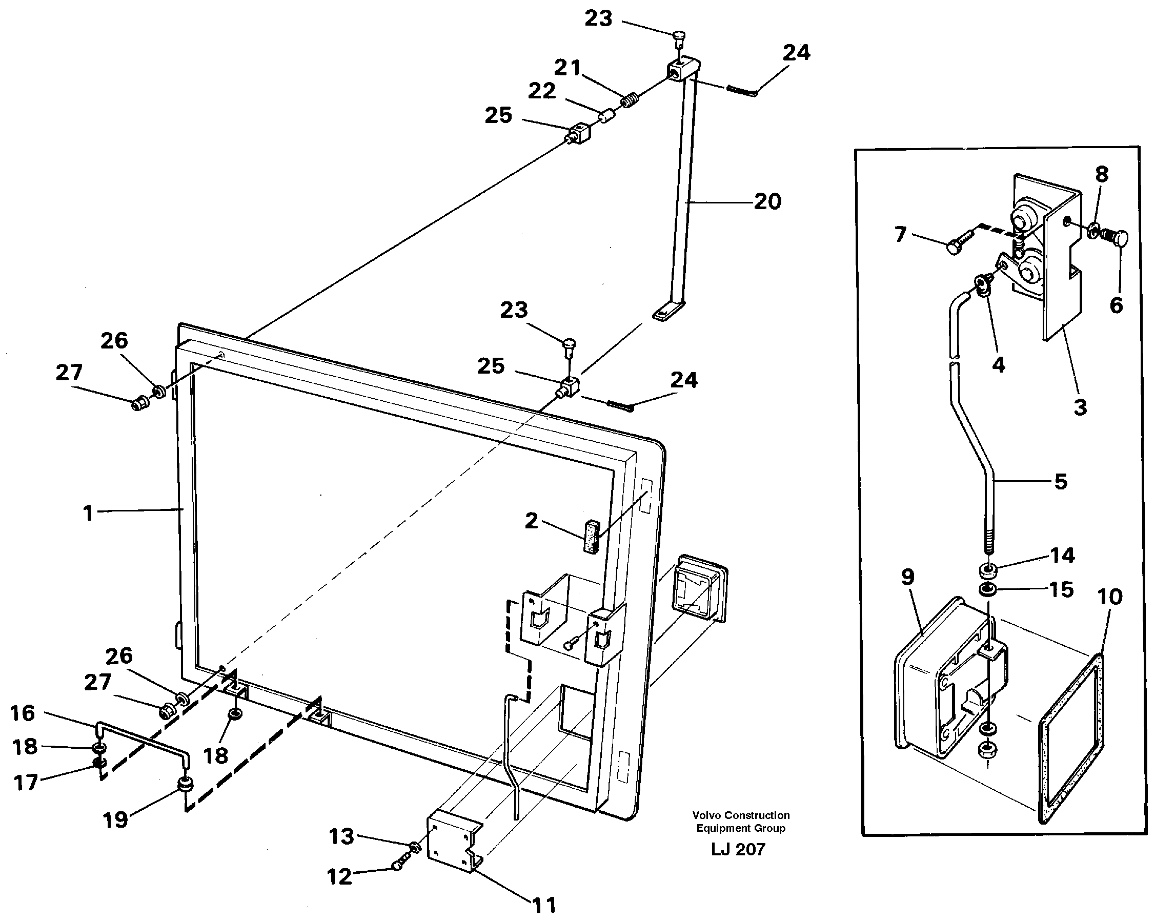 Схема запчастей Volvo EC230B - 39225 Door, Lh EC230B SER NO 5252-