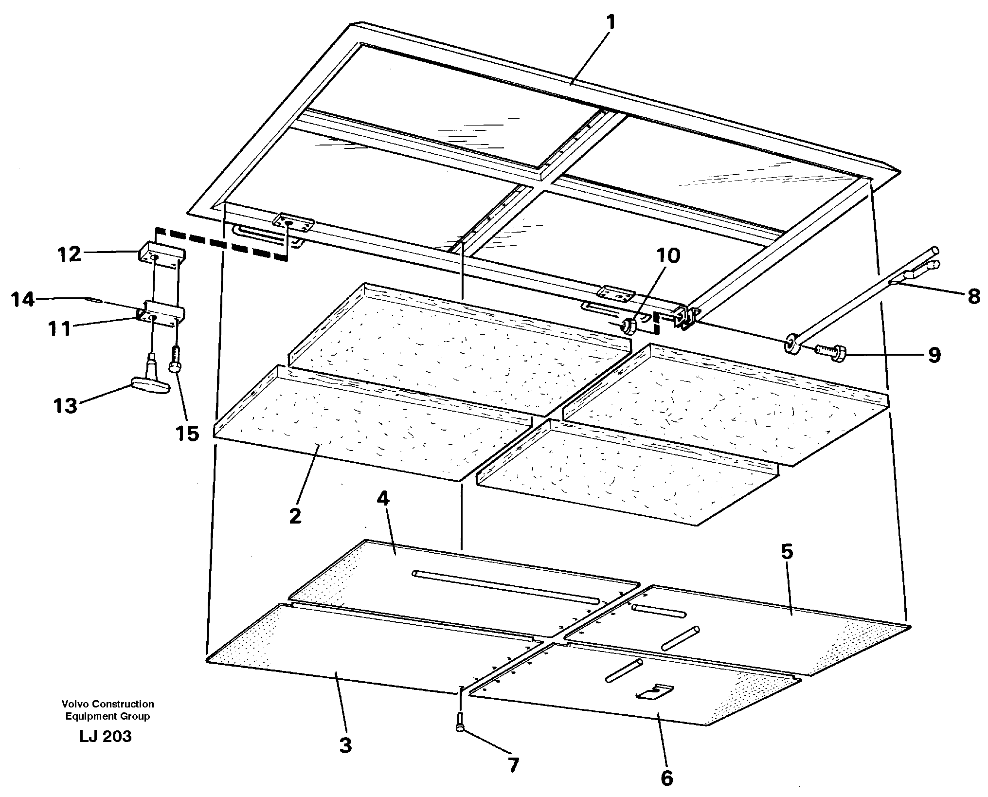 Схема запчастей Volvo EC230B - 39488 Hutch over engine EC230B SER NO 5252-