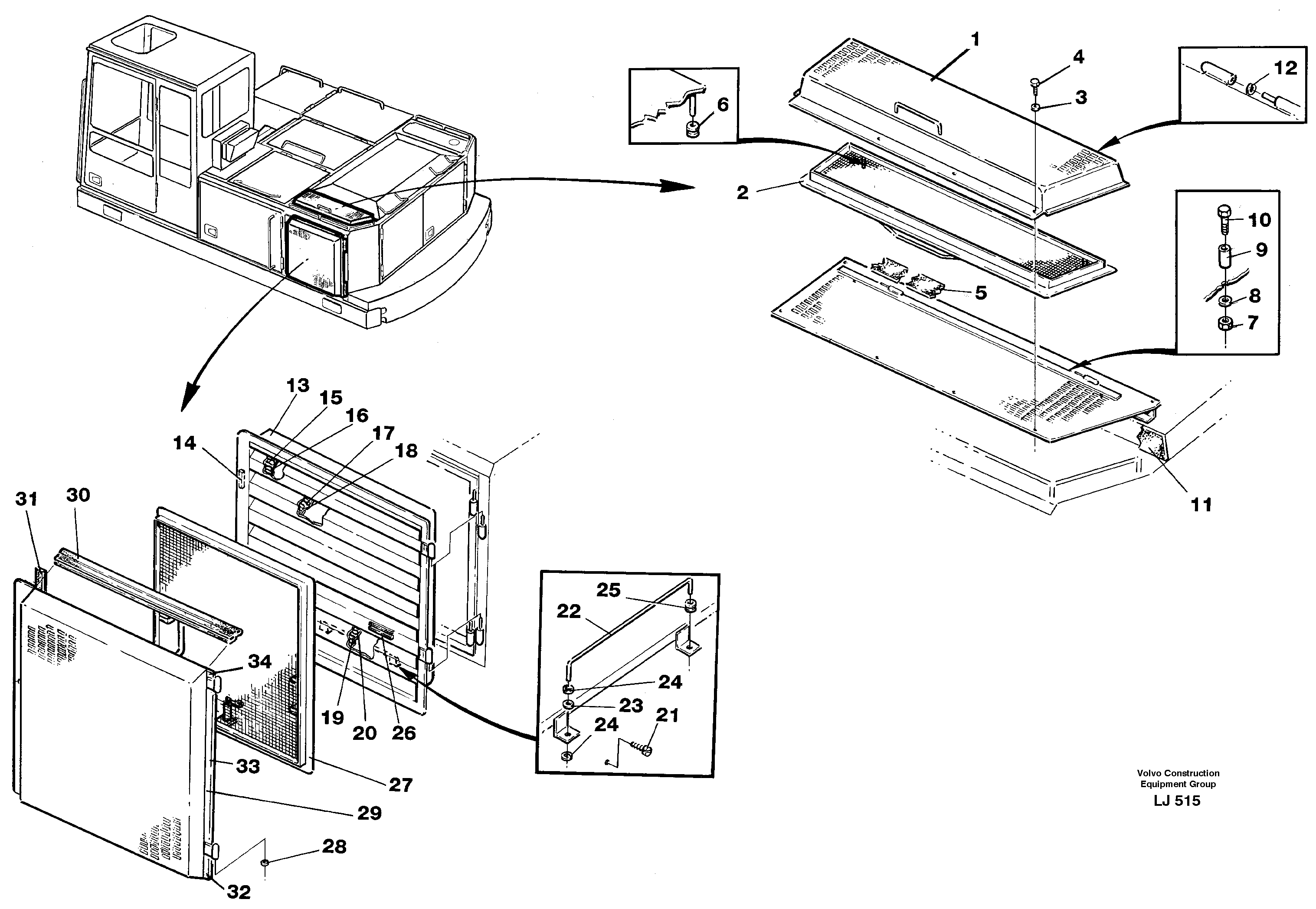 Схема запчастей Volvo EC230B - 30790 Cooler protection EC230B SER NO 5252-