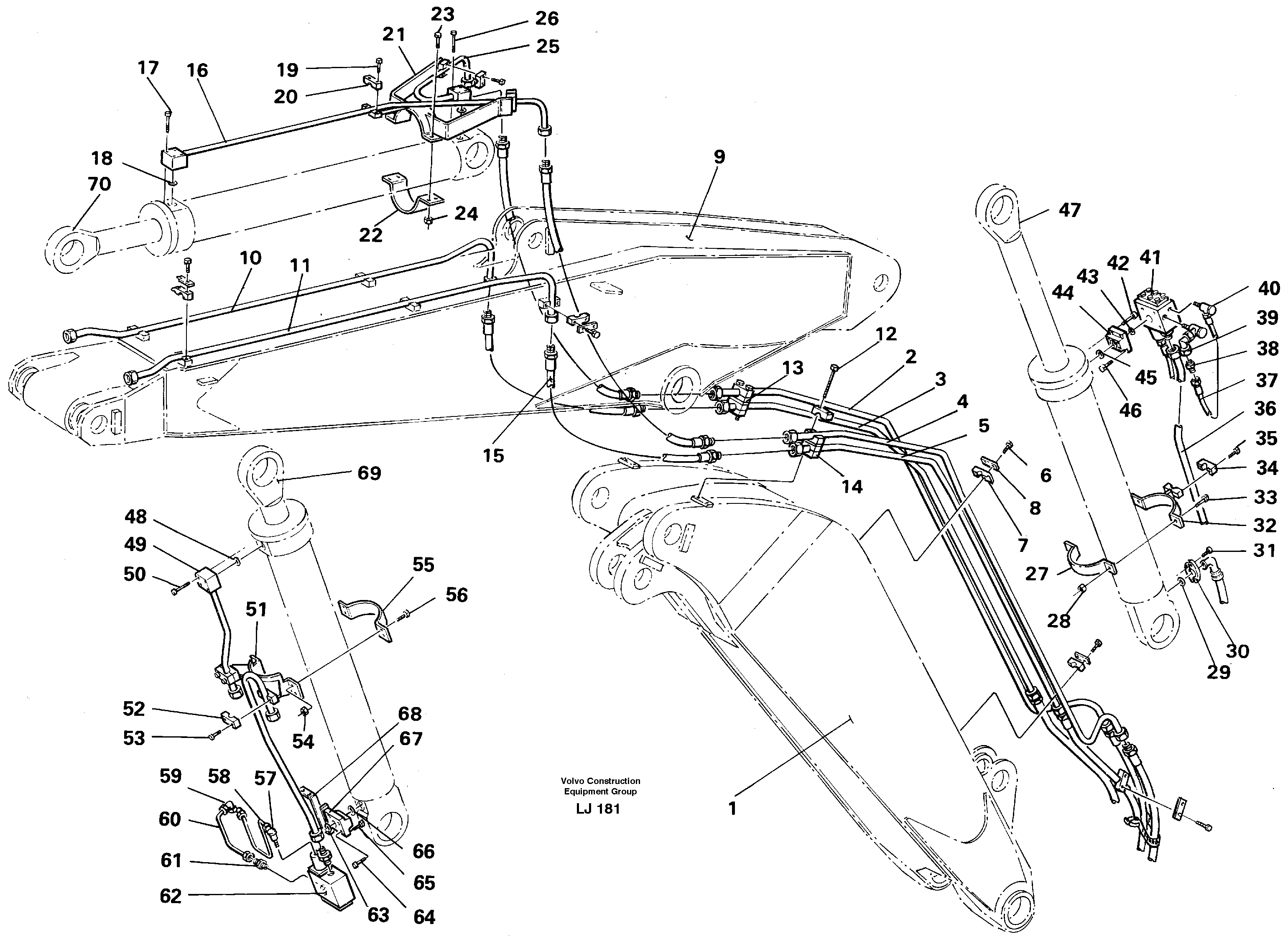 Схема запчастей Volvo EC230B - 1362 Hydraulic equipment, adjustable boom EC230B SER NO 5252-