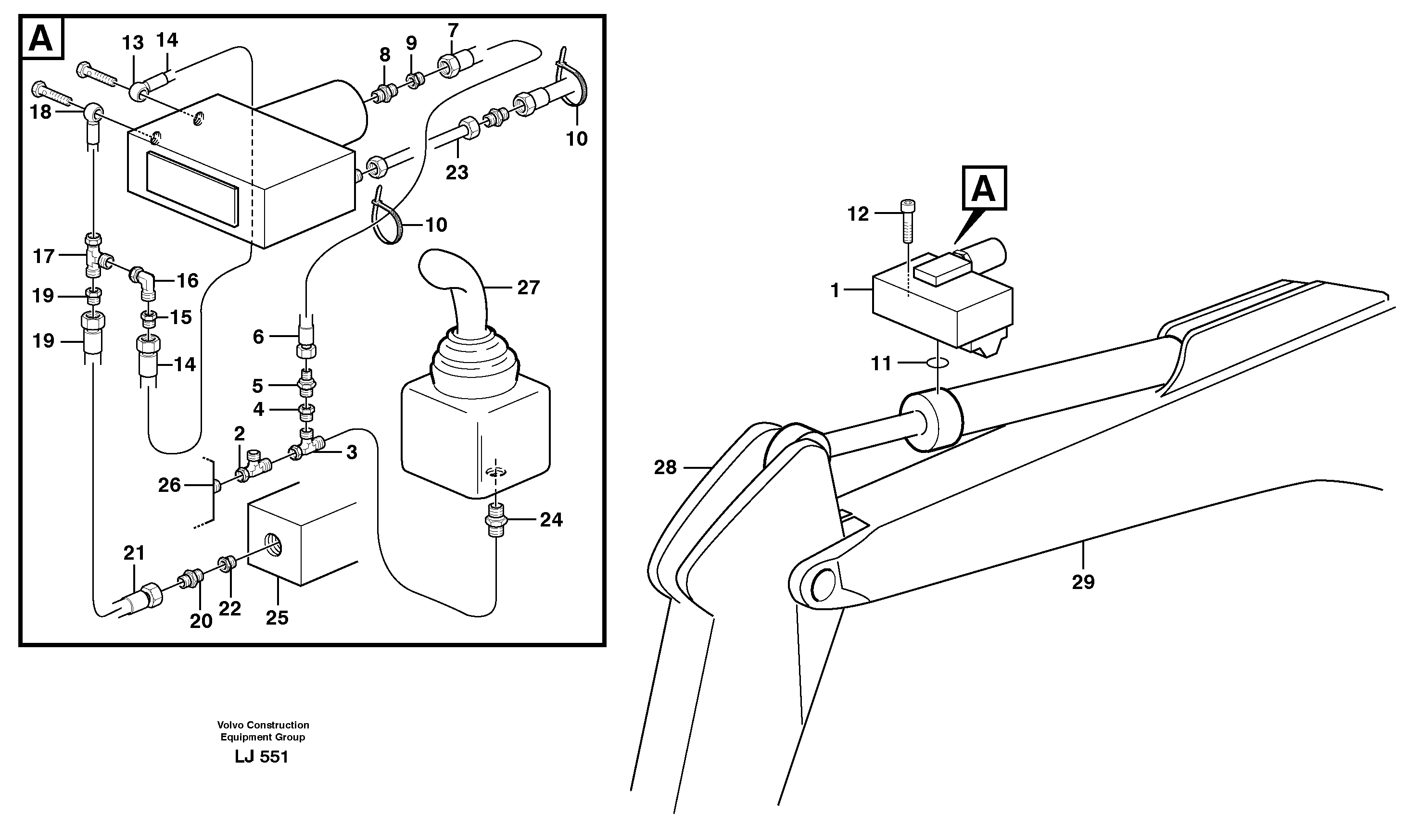 Схема запчастей Volvo EC230B - 65370 Hydraulic system, line brk valve,dipper armcylinder EC230B SER NO 5252-