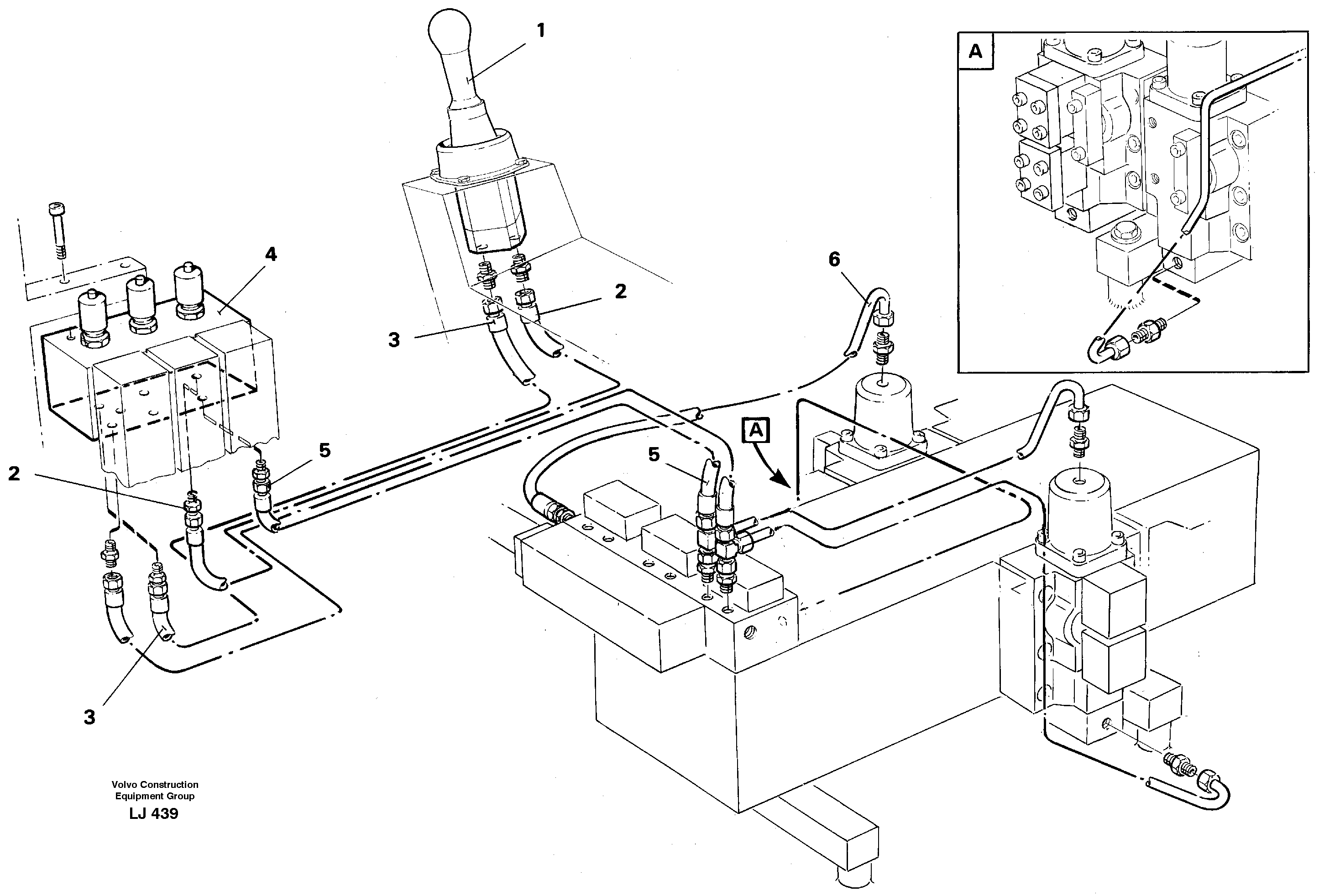 Схема запчастей Volvo EC230B - 30068 Servo hydraulic system, dipper on materials handling equipment EC230B SER NO 5252-