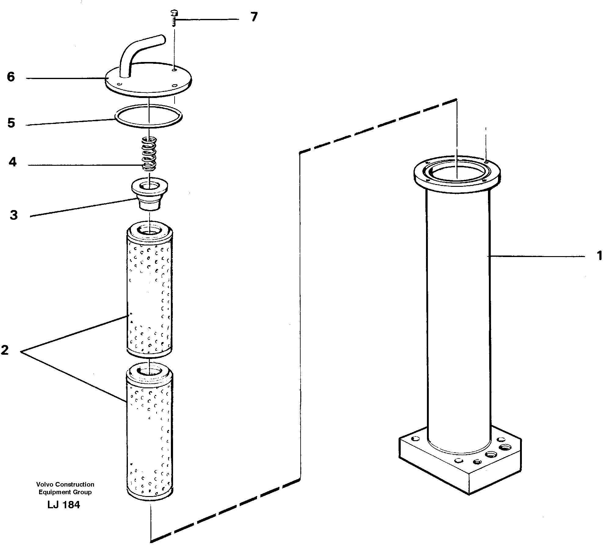 Схема запчастей Volvo EC230B - 30070 Leak oil filter EC230B SER NO 5252-
