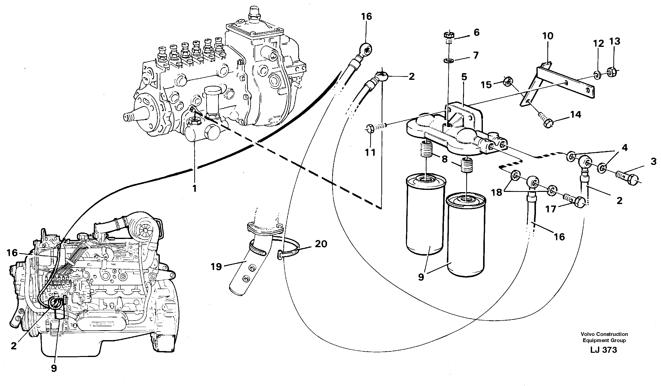 Схема запчастей Volvo EC230B - 35119 Extra fuel filter EC230B SER NO 5252-
