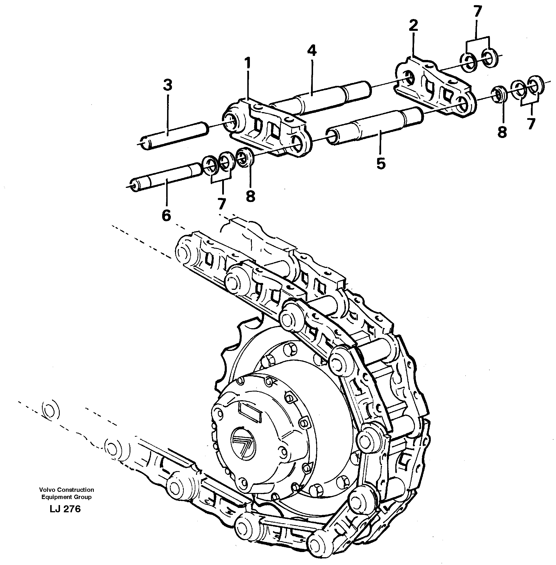 Схема запчастей Volvo EC230B - 36585 Гусеничная цепь EC230B SER NO 5252-