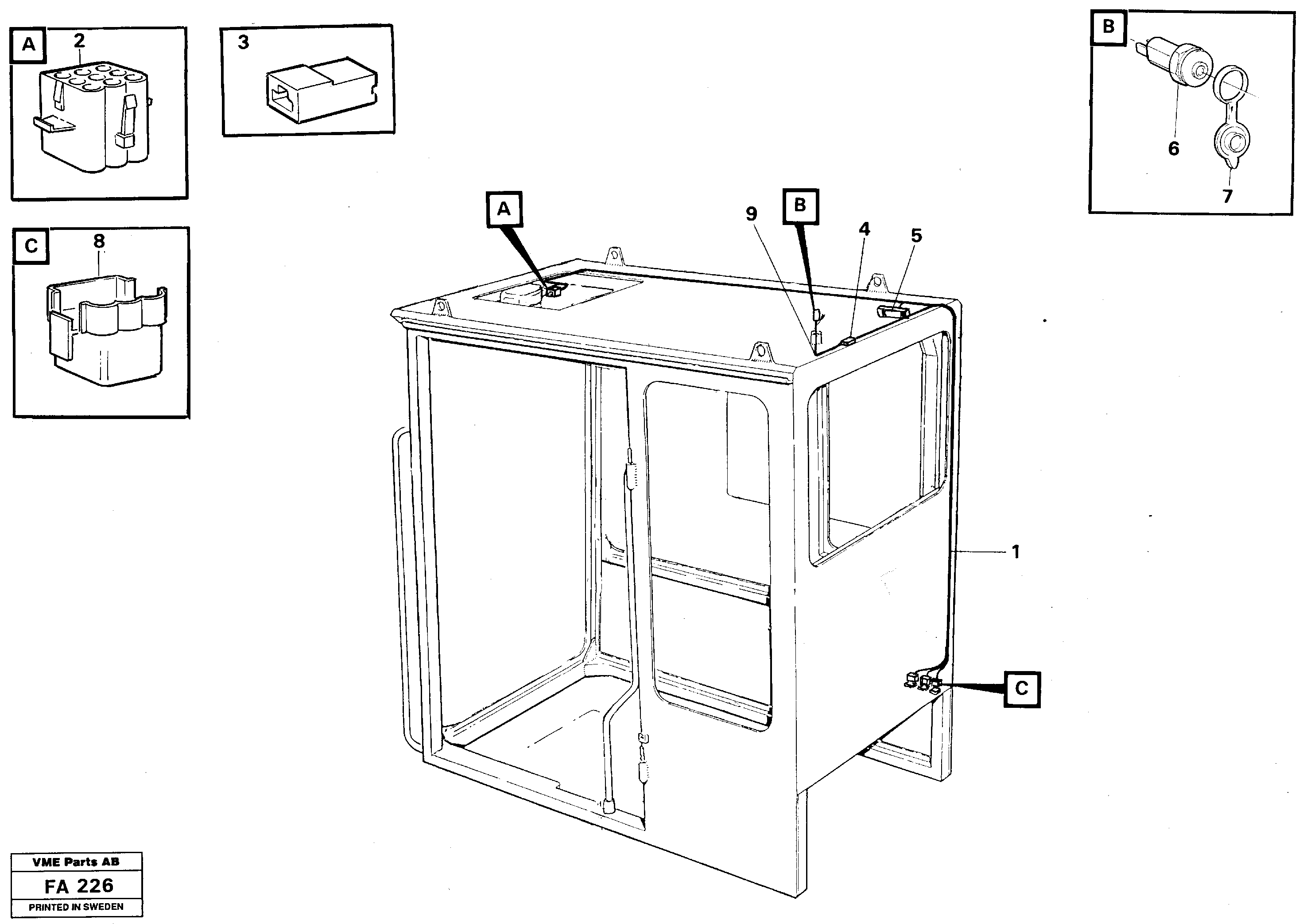 Схема запчастей Volvo EC230B - 32344 Cable harnesses, cab EC230B ?KERMAN ?KERMAN EC230B