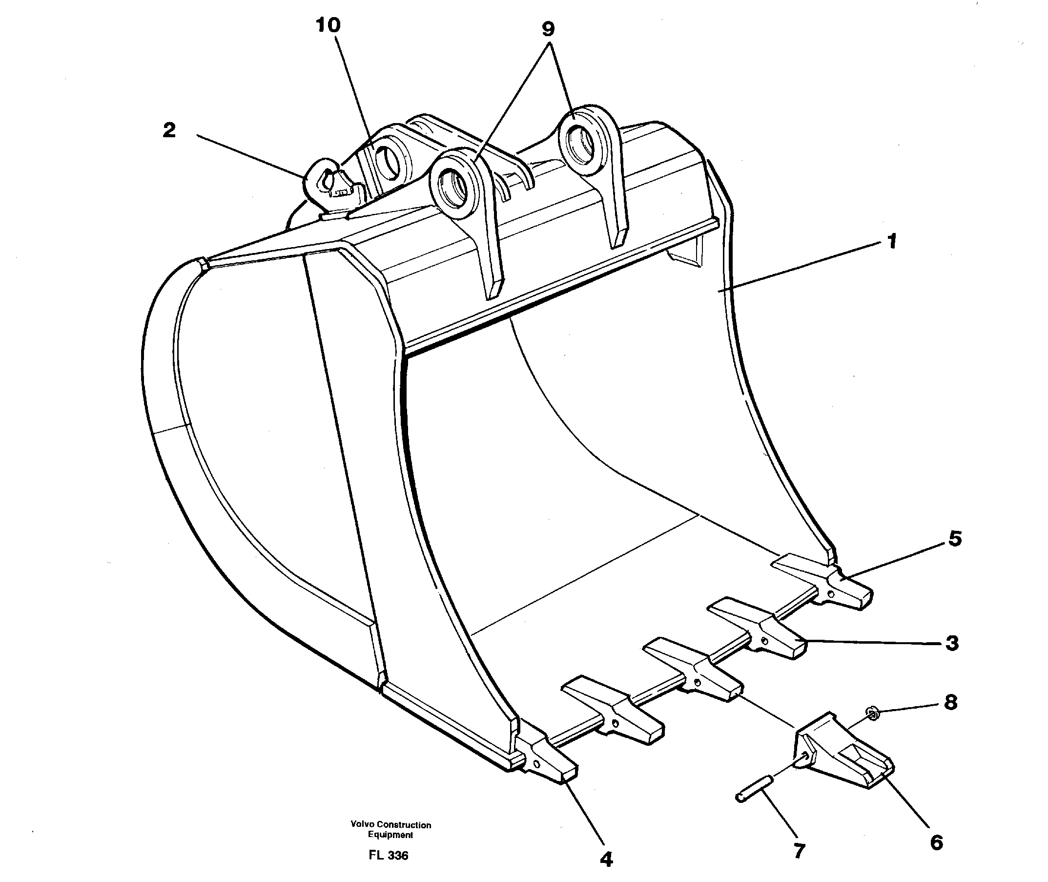 Схема запчастей Volvo EC450 - 106414 Buckets, direct fitting EC450 ?KERMAN ?KERMAN EC450 SER NO - 1781