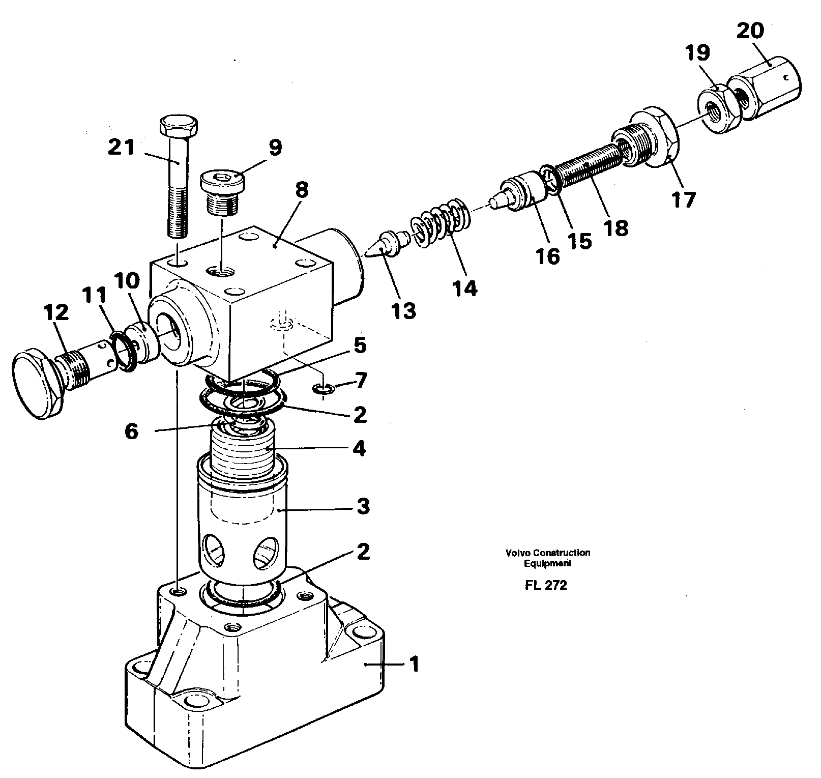 Схема запчастей Volvo EC450 - 36547 Pressure limiting valve, slewing EC450 ?KERMAN ?KERMAN EC450 SER NO - 1781