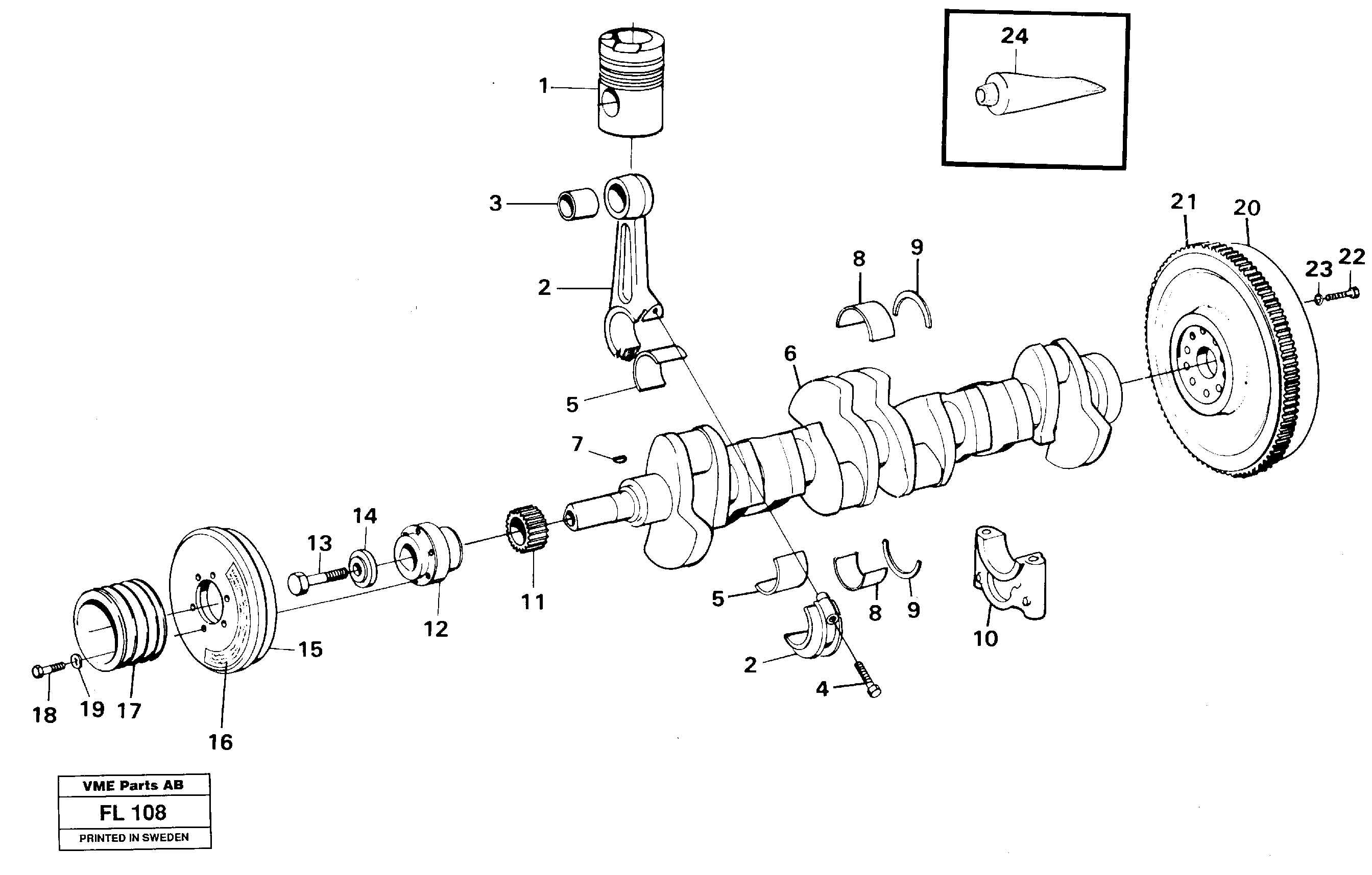 Схема запчастей Volvo EC450 - 33802 Crankshaft and related parts EC450 ?KERMAN ?KERMAN EC450 SER NO - 1781