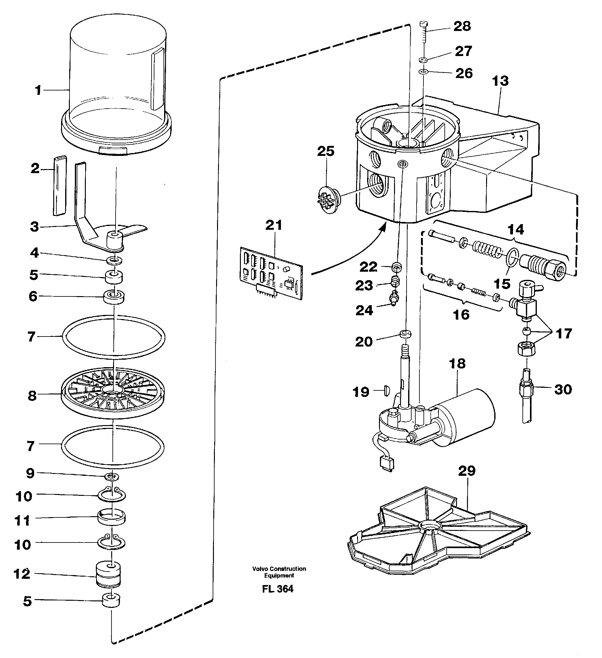 Схема запчастей Volvo EC450 - 34194 Automatic lubrication pump EC450 ?KERMAN ?KERMAN EC450 SER NO - 1781
