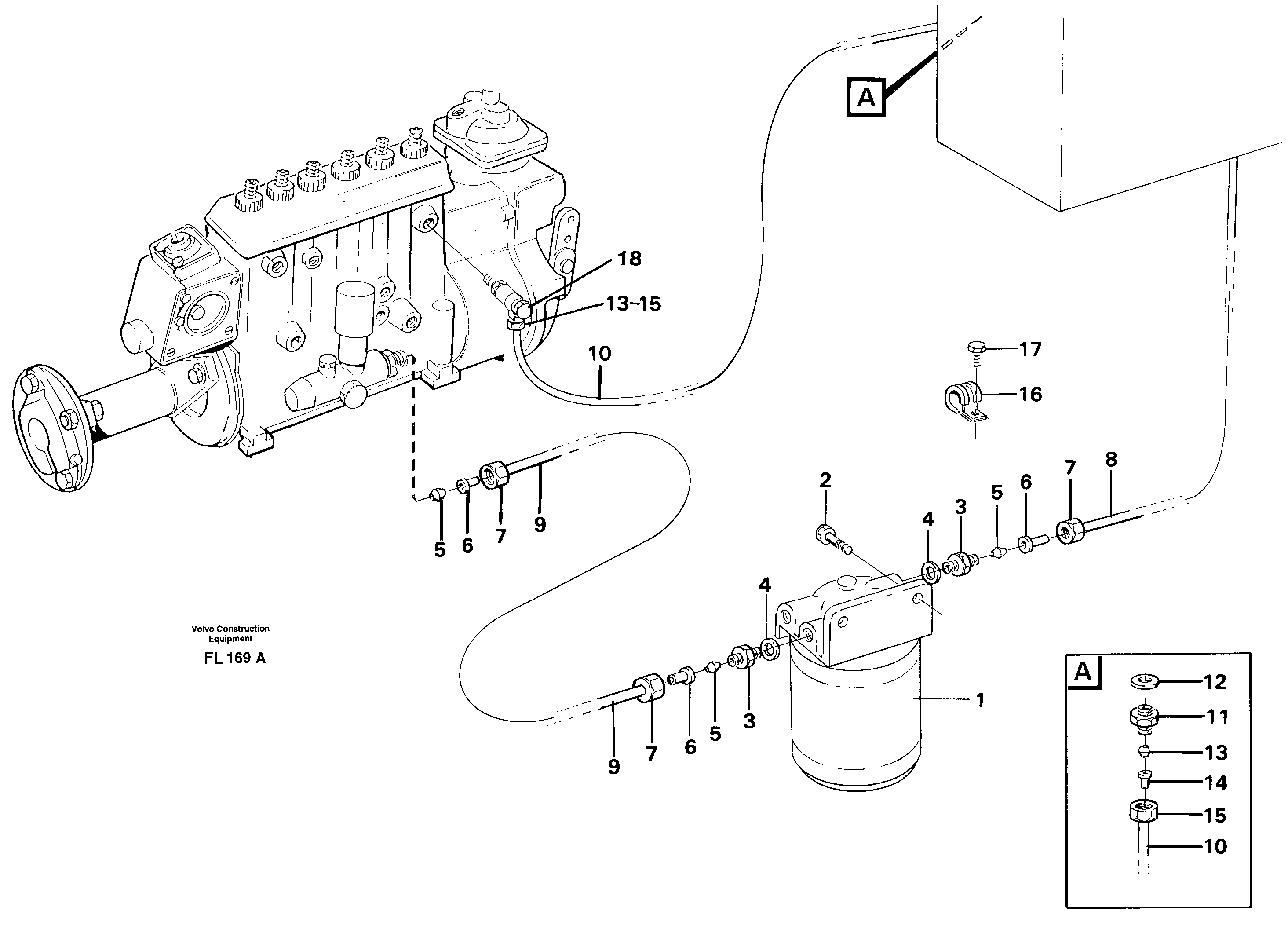 Схема запчастей Volvo EC450 - 62513 Fuel system: tank - primary filter EC450 ?KERMAN ?KERMAN EC450 SER NO - 1781