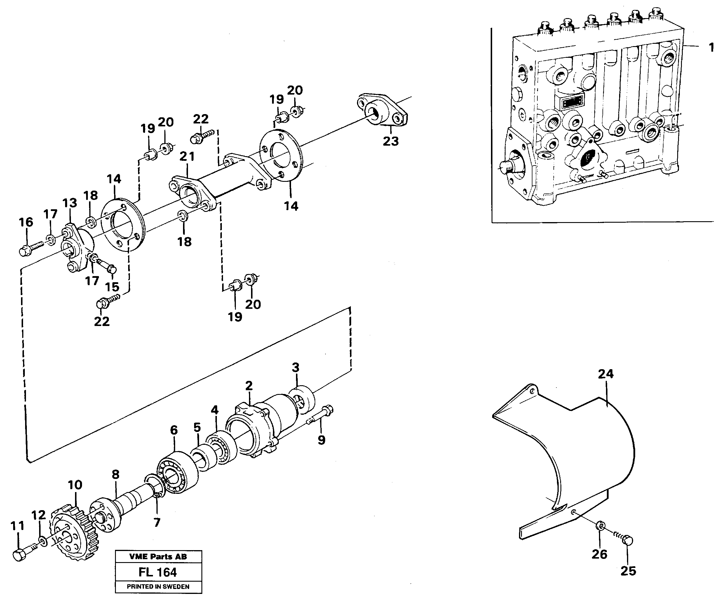 Схема запчастей Volvo EC450 - 29466 Injection pump with drive EC450 ?KERMAN ?KERMAN EC450 SER NO - 1781