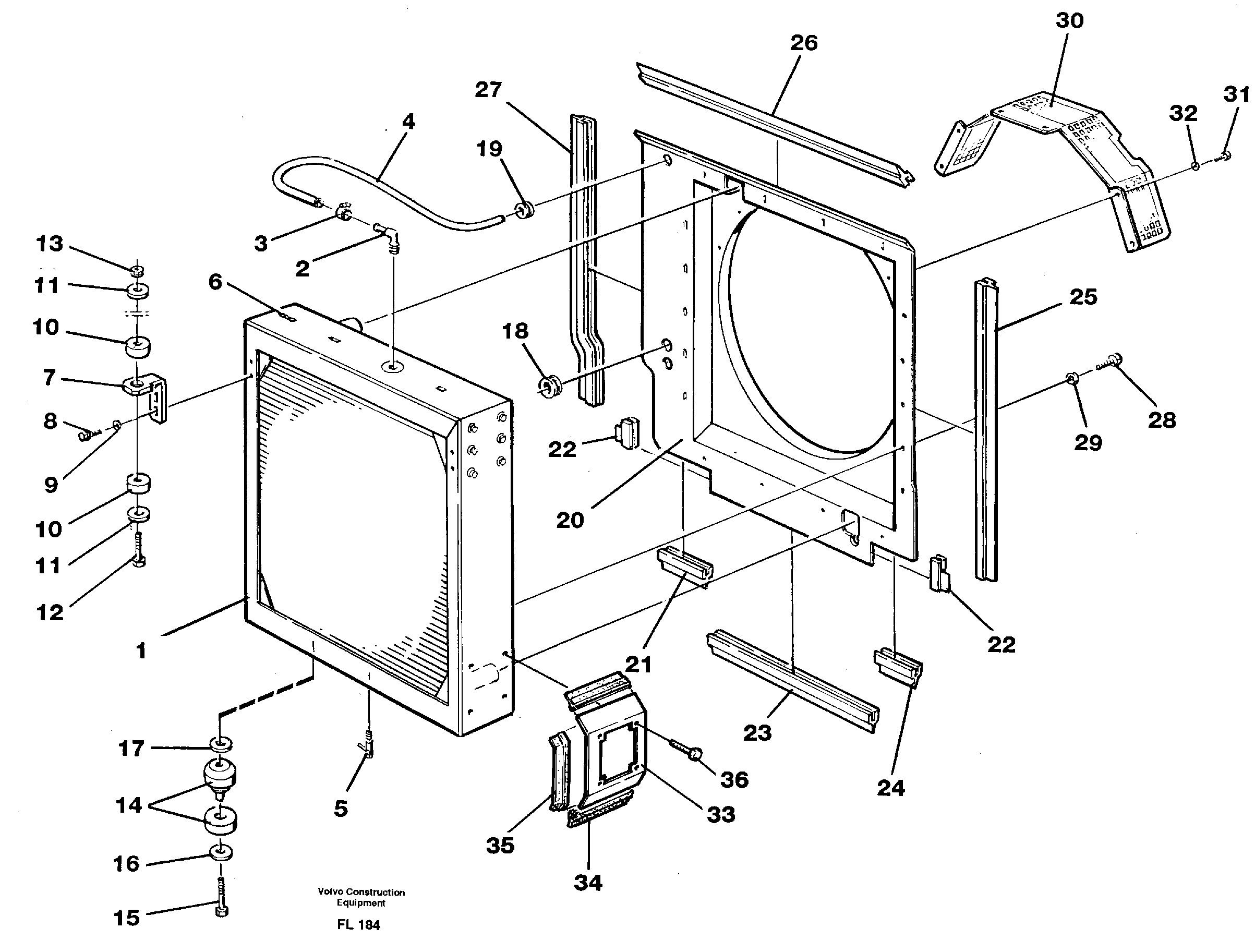 Схема запчастей Volvo EC450 - 35752 Radiator with fitting parts EC450 ?KERMAN ?KERMAN EC450 SER NO - 1781