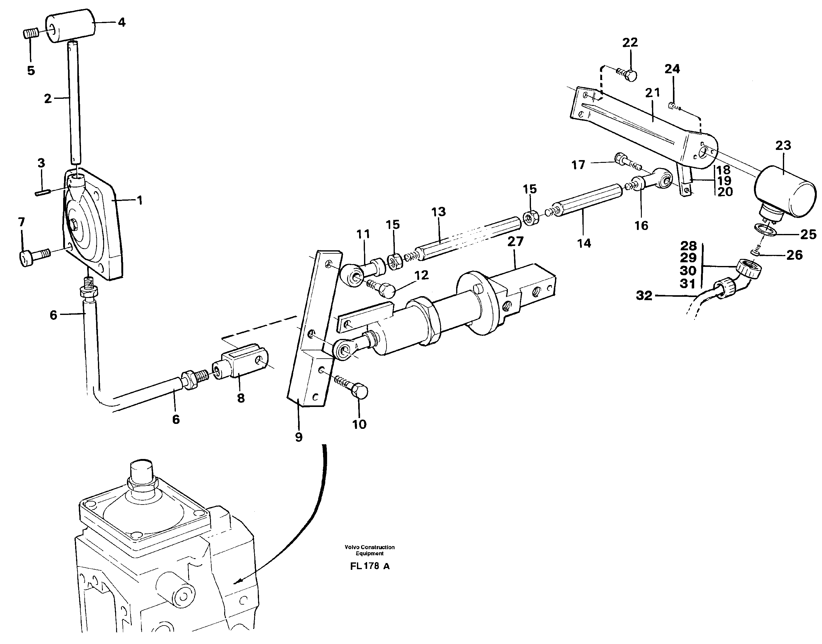 Схема запчастей Volvo EC450 - 28210 Throttle control EC450 ?KERMAN ?KERMAN EC450 SER NO - 1781