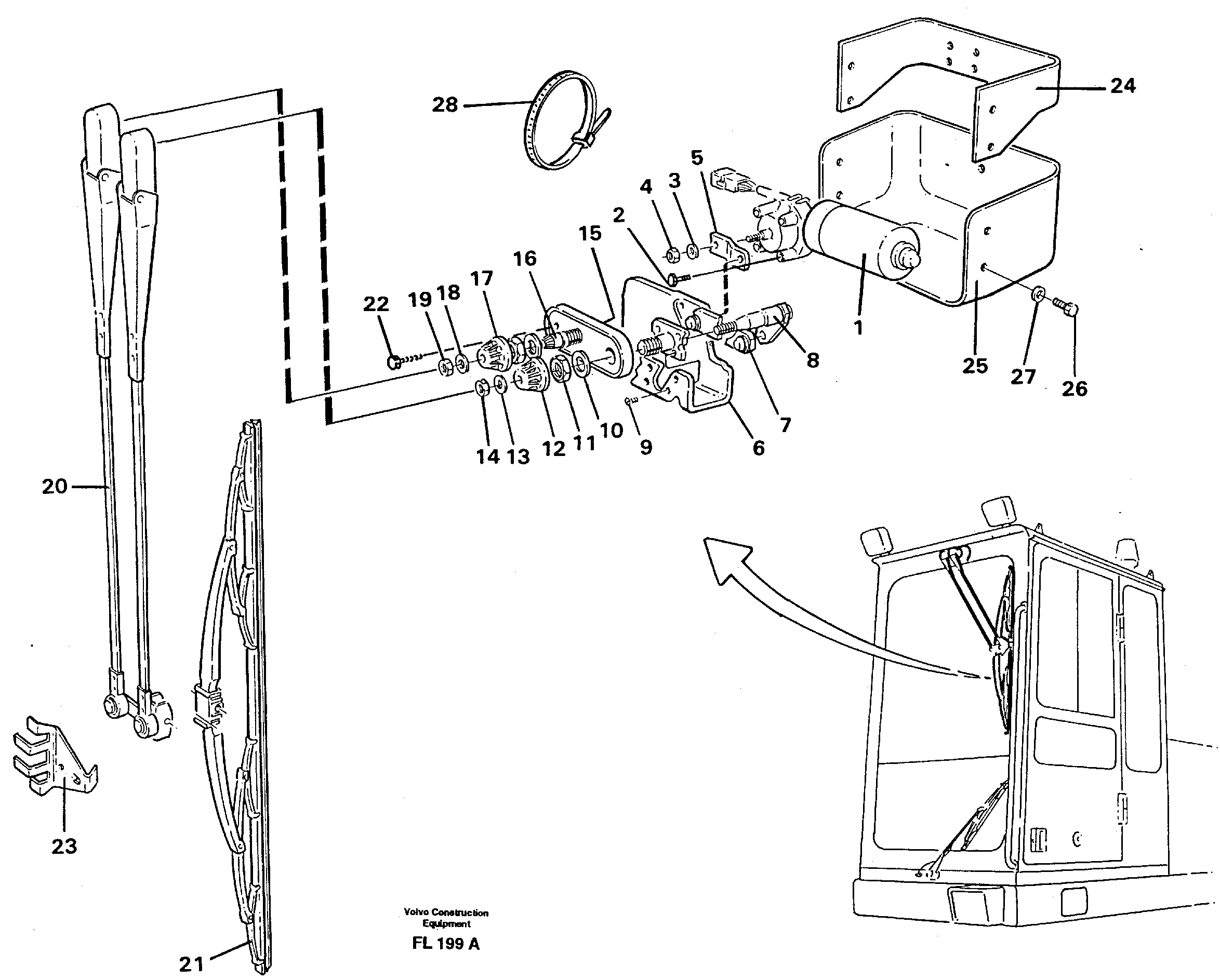 Схема запчастей Volvo EC450 - 39582 Windscreen wiper, upper EC450 ?KERMAN ?KERMAN EC450 SER NO - 1781