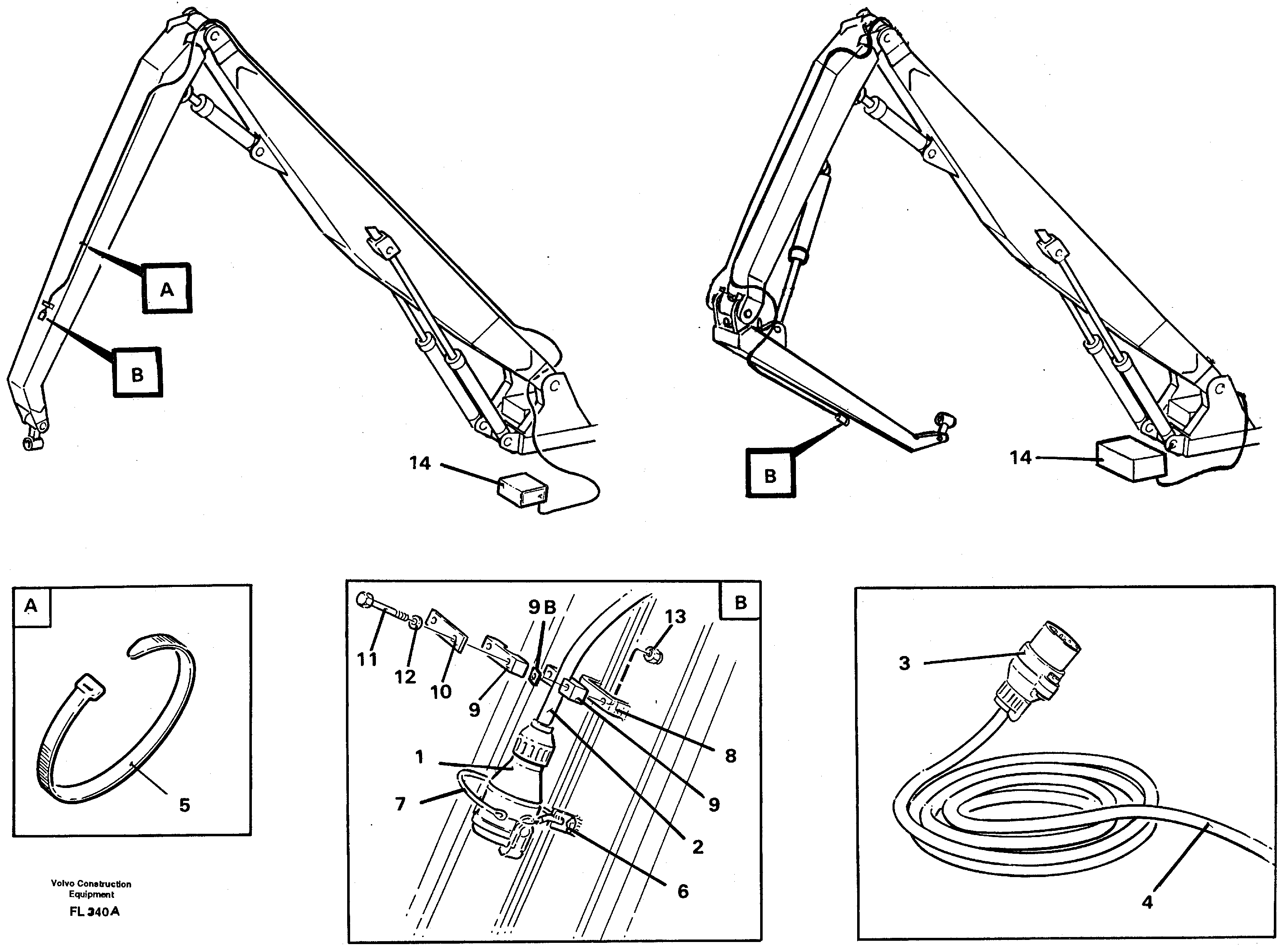 Схема запчастей Volvo EC450 - 105706 Magnet equipment Ohio, electric installation on handling boom and arm EC450 ?KERMAN ?KERMAN EC450 SER NO - 1781