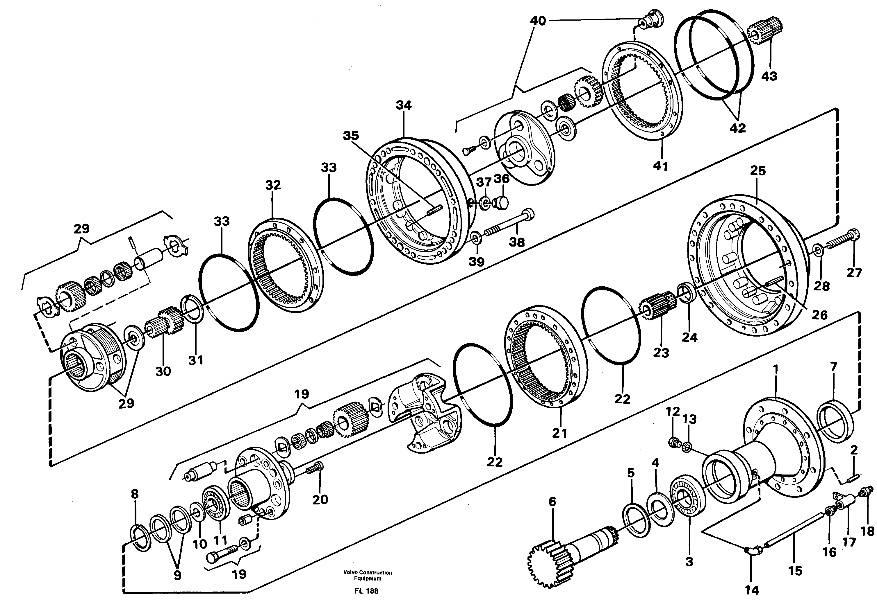 Схема запчастей Volvo EC450 - 28594 Swing gearbox EC450 ?KERMAN ?KERMAN EC450 SER NO - 1781