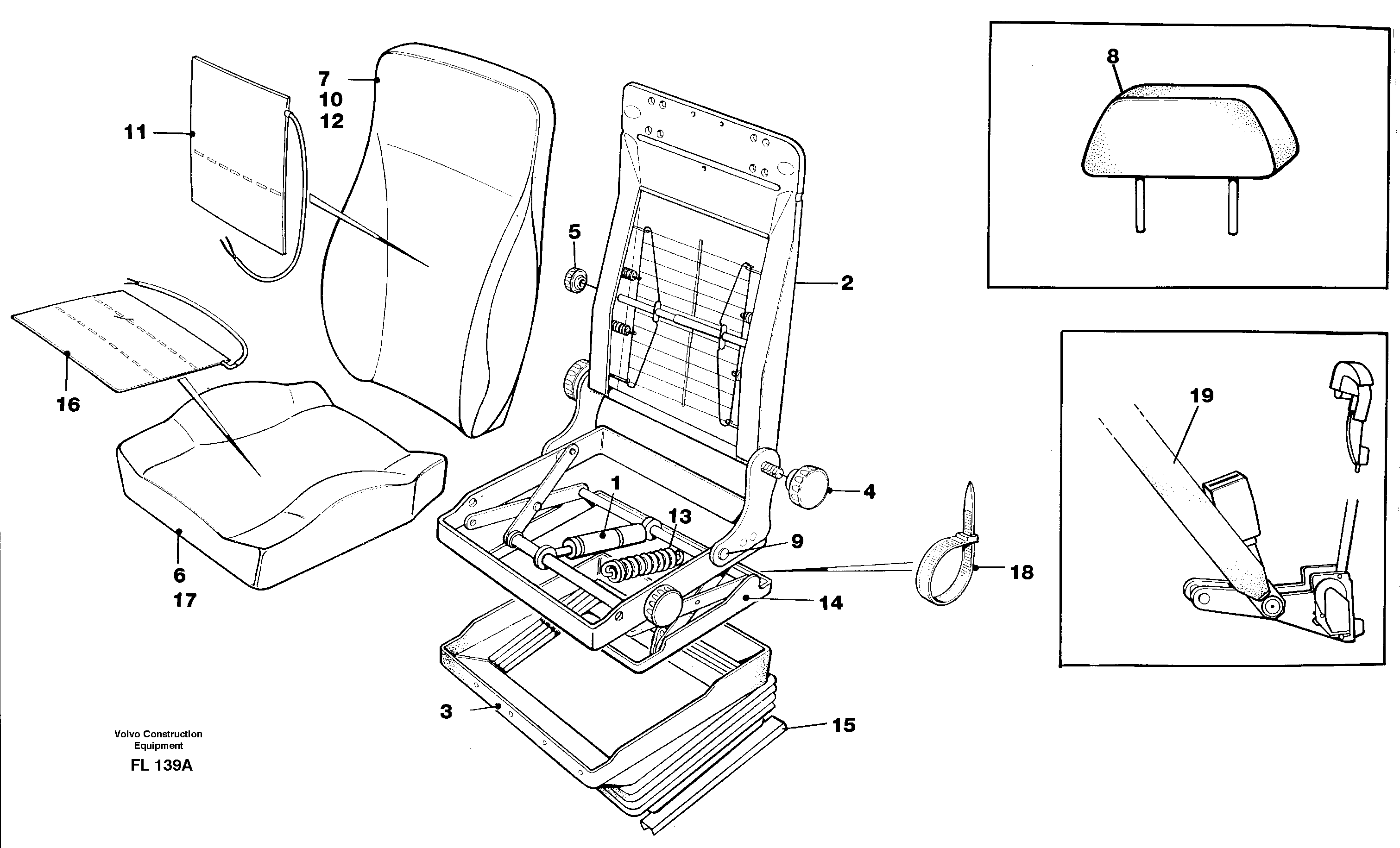 Схема запчастей Volvo EC450 - 32389 Operators seat Be-ge EC450 ?KERMAN ?KERMAN EC450 SER NO - 1781