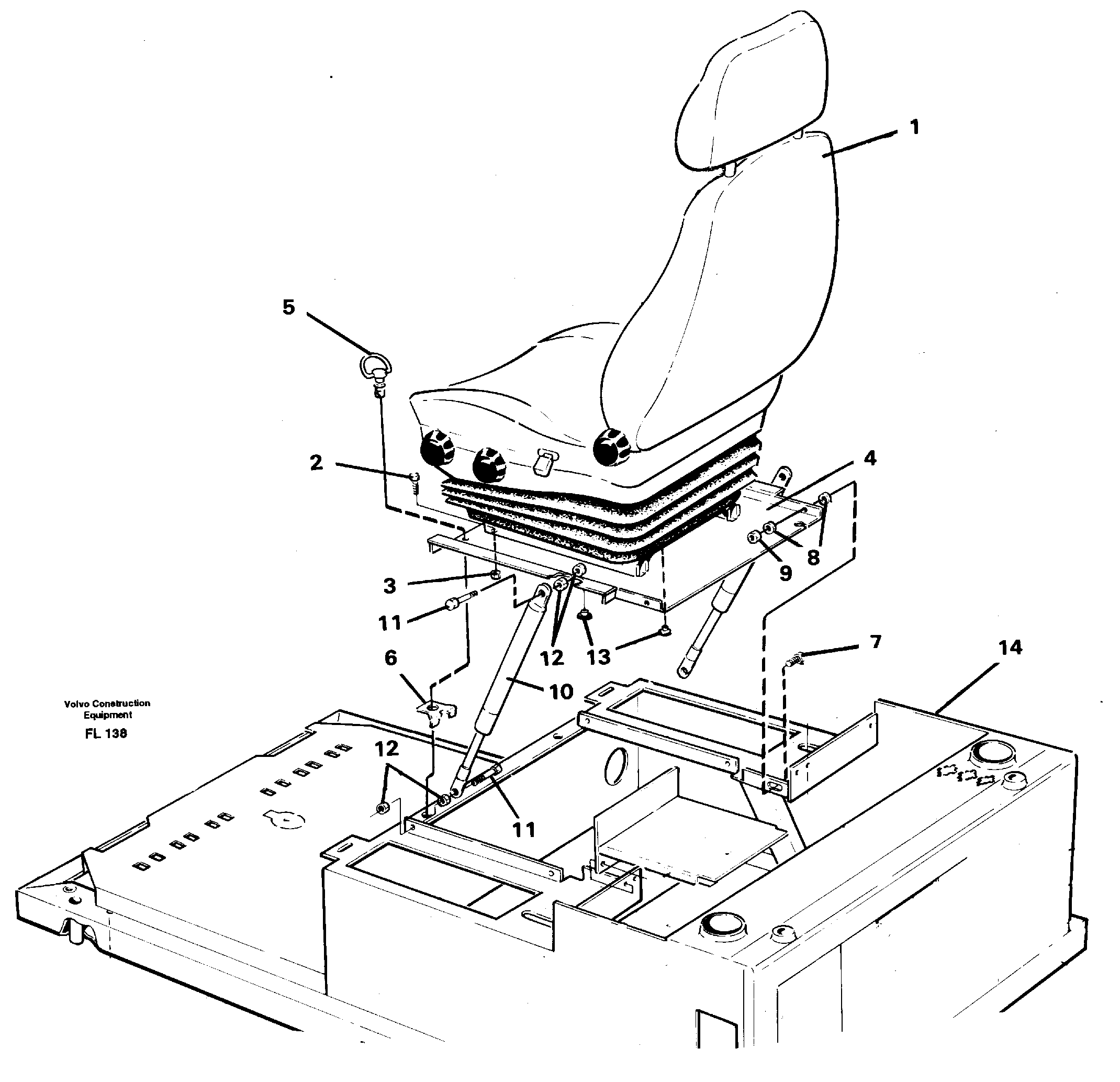 Схема запчастей Volvo EC450 - 32603 Operator seat with fitting parts EC450 ?KERMAN ?KERMAN EC450 SER NO - 1781