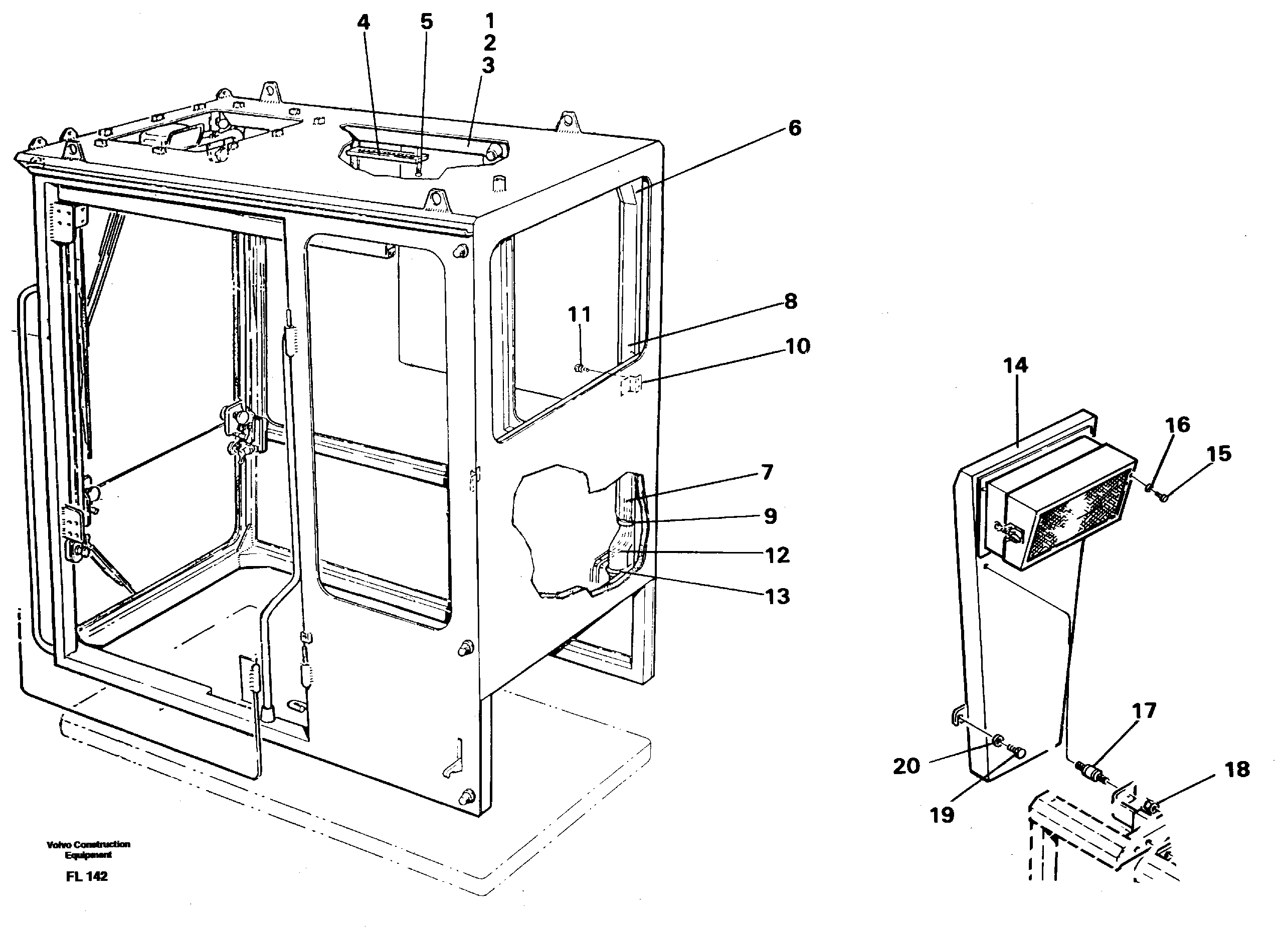 Схема запчастей Volvo EC450 - 32606 Air duct, cab EC450 ?KERMAN ?KERMAN EC450 SER NO - 1781